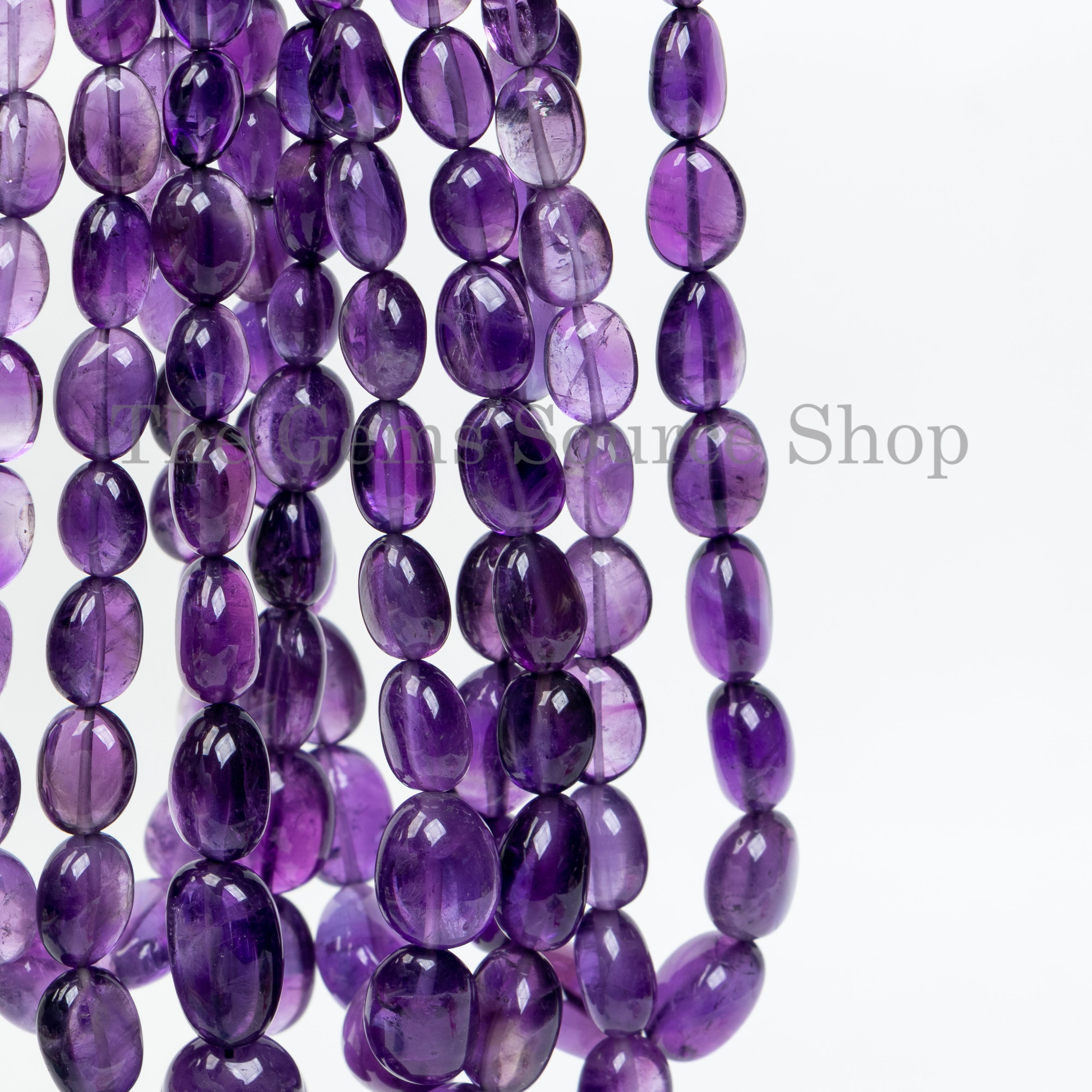 16"-5x7-9x11mm Genuine Purple Amethyst Plain Nuggets Beads Strand for Wholesale Jewelry