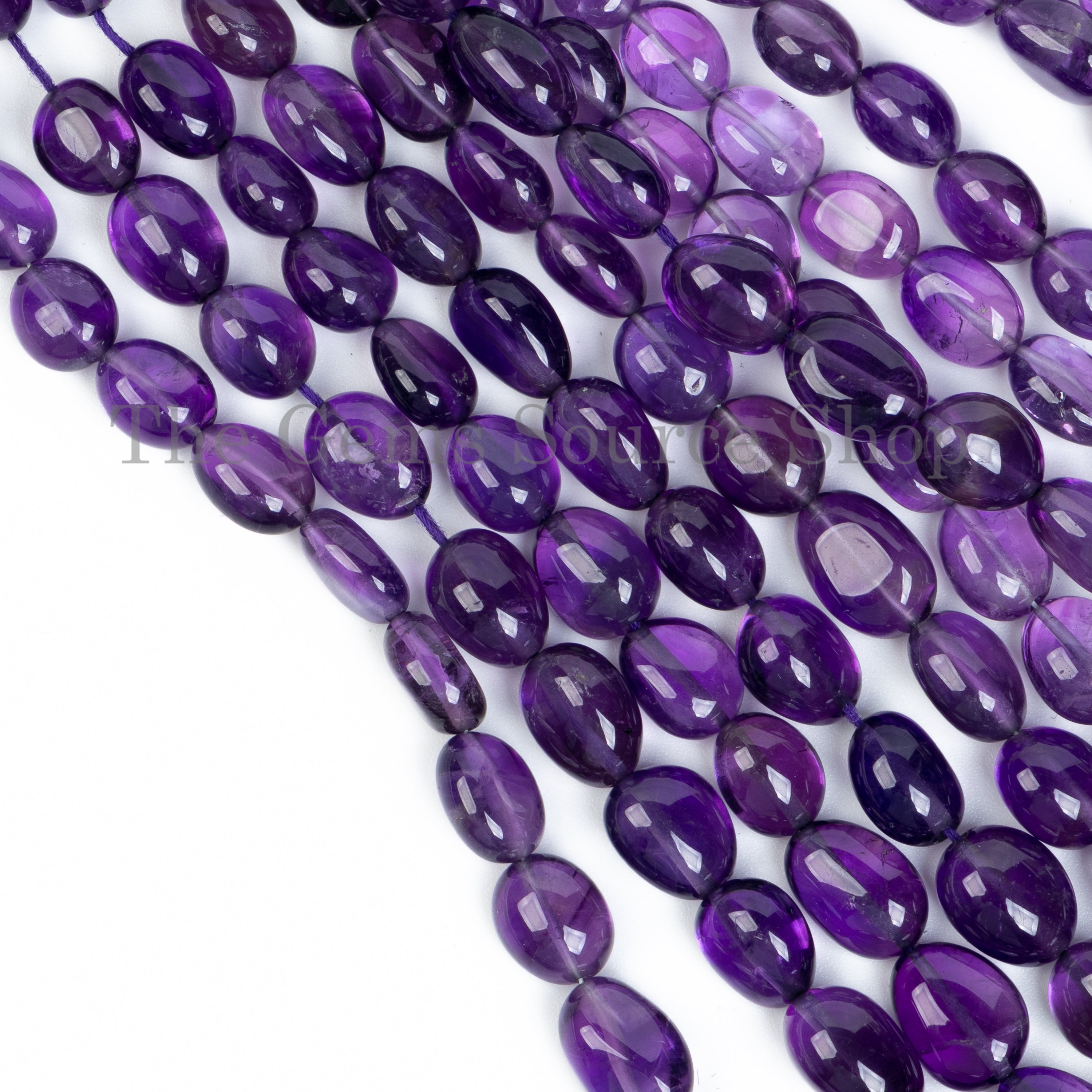 16"-5x7-9x11mm Genuine Purple Amethyst Plain Nuggets Beads Strand for Wholesale Jewelry
