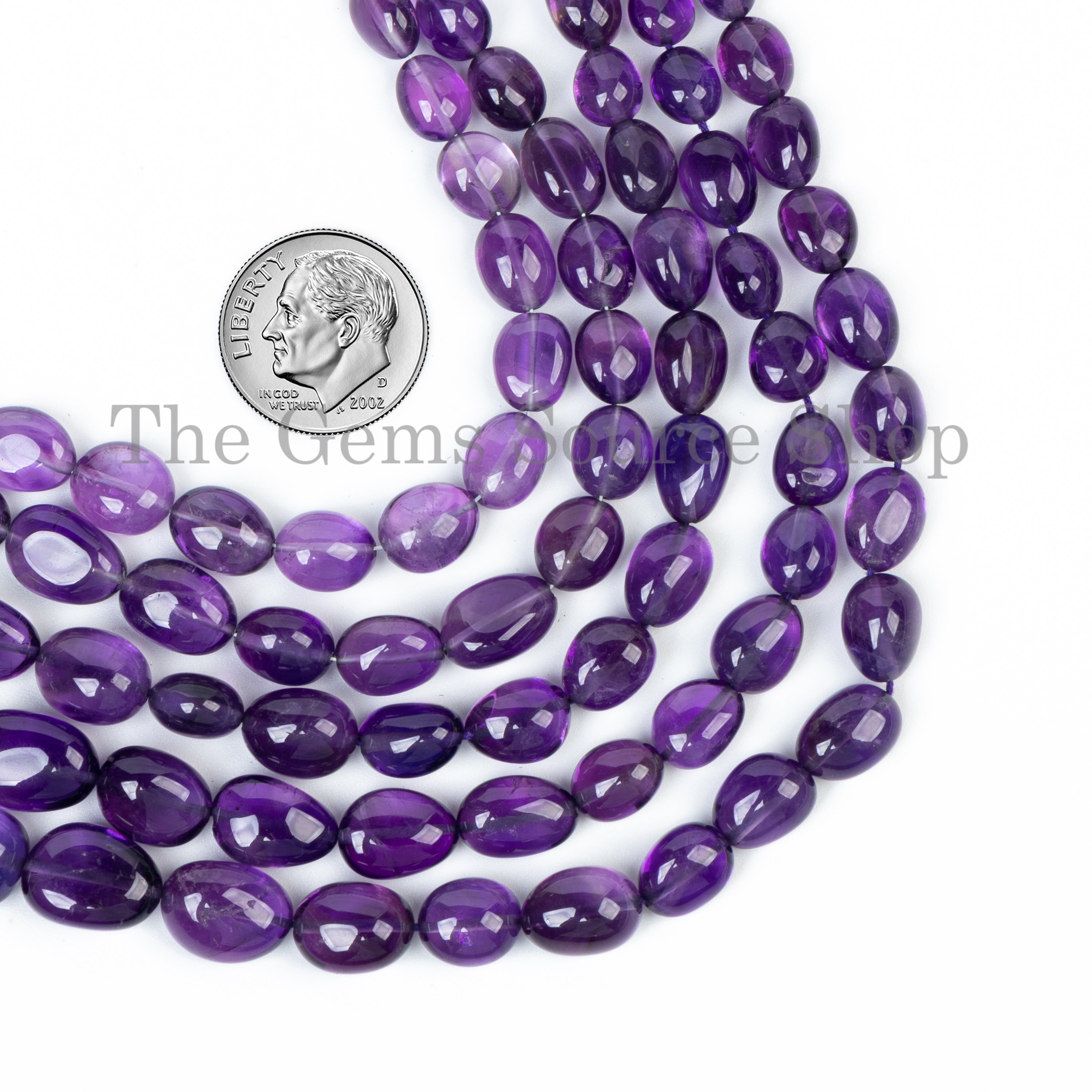 16"-5x7-9x11mm Genuine Purple Amethyst Plain Nuggets Beads Strand for Wholesale Jewelry