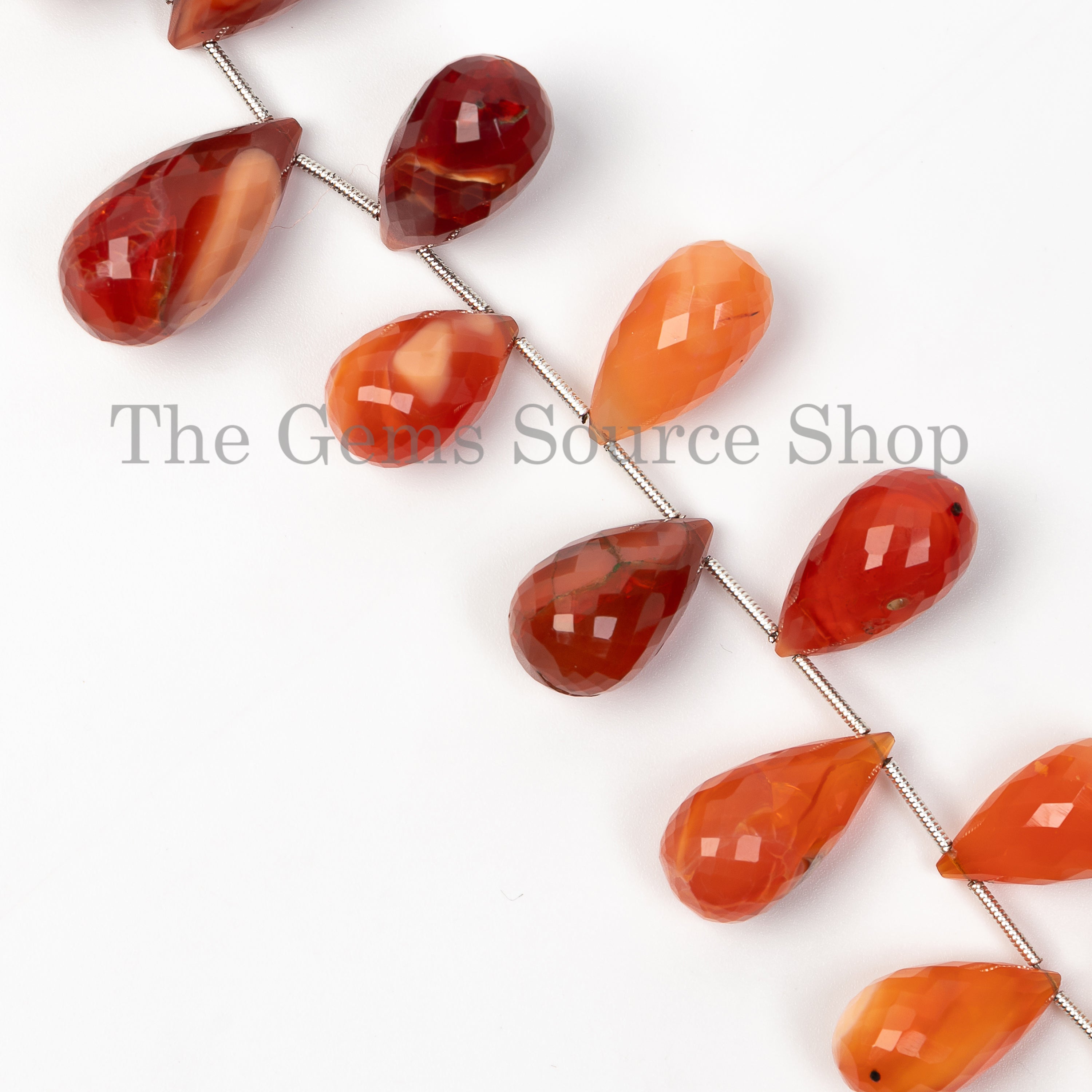 Long Faceted Tear Drops Natural Mexican Opal Bulk Beads Strand- 10x18-12x21mm-8"