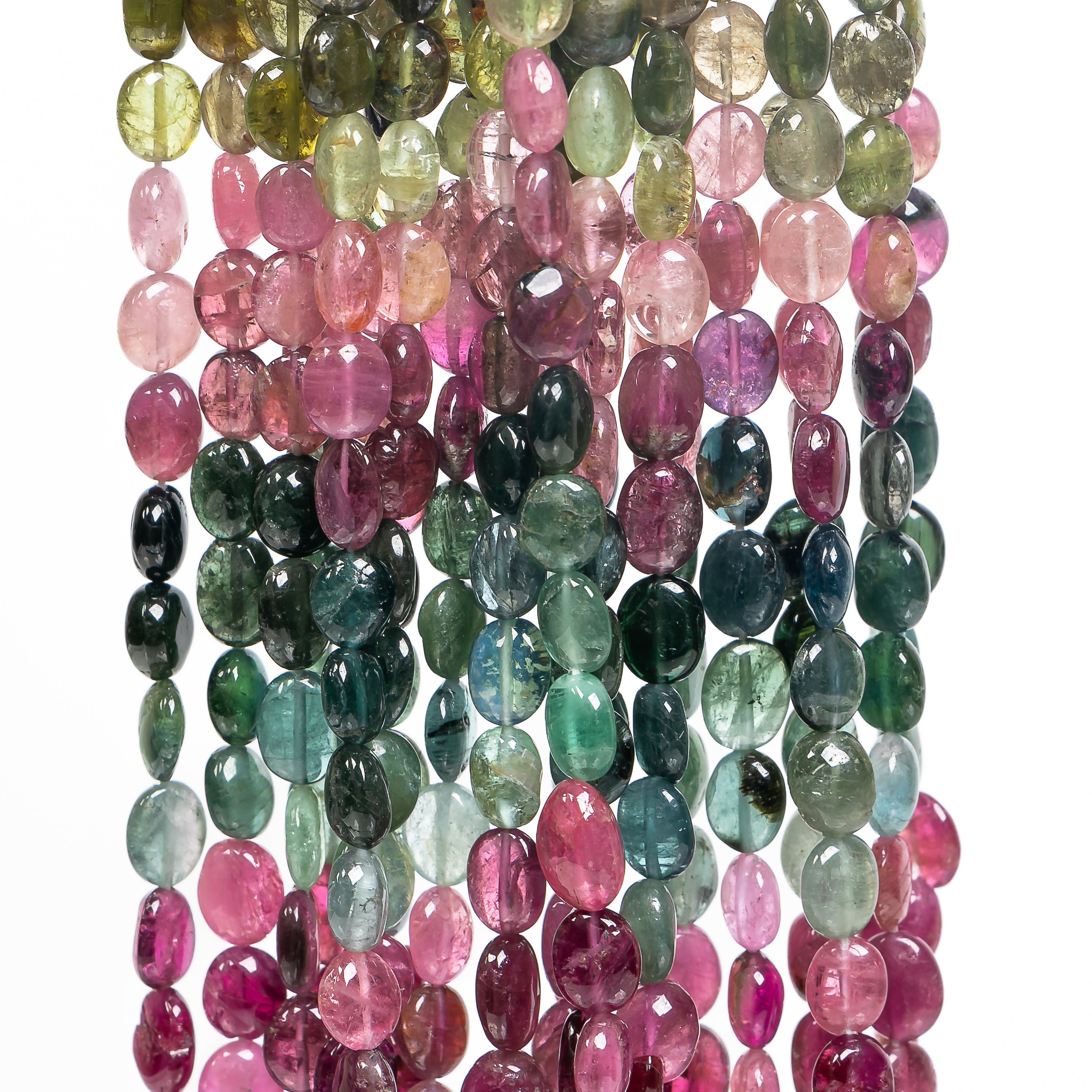 Multi Tourmaline Smooth Oval Wholesale 4x5-4x6mm Gemstone Beads 15" Strand