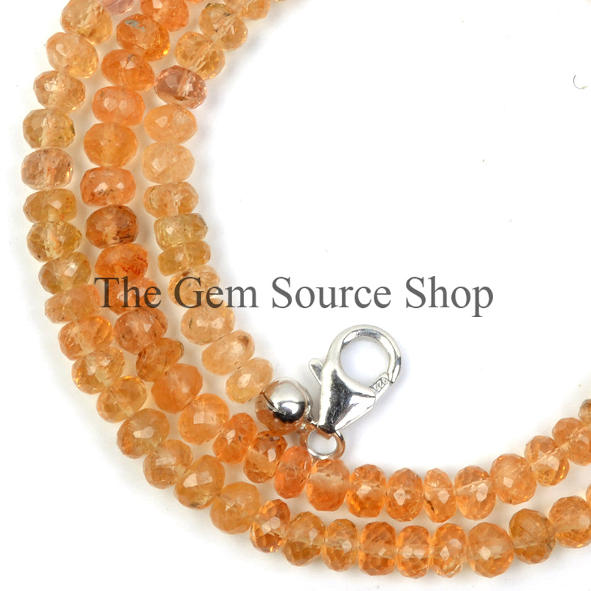 Imperial Topaz Faceted Rondelle Shape Beaded Necklace TGS-2382