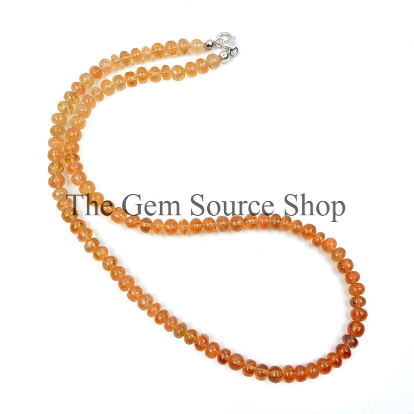 Imperial Topaz Smooth Rondelle Shape Beaded Necklace TGS-2384