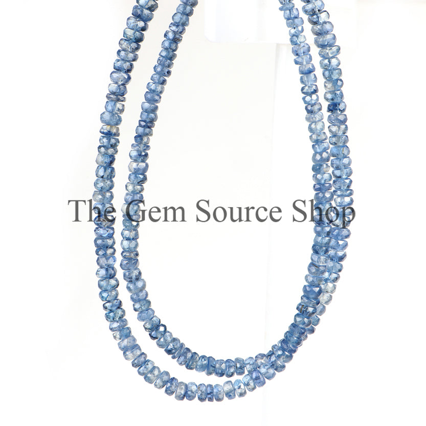 Natural Kyanite Faceted Rondelle Beaded Necklace TGS-2385