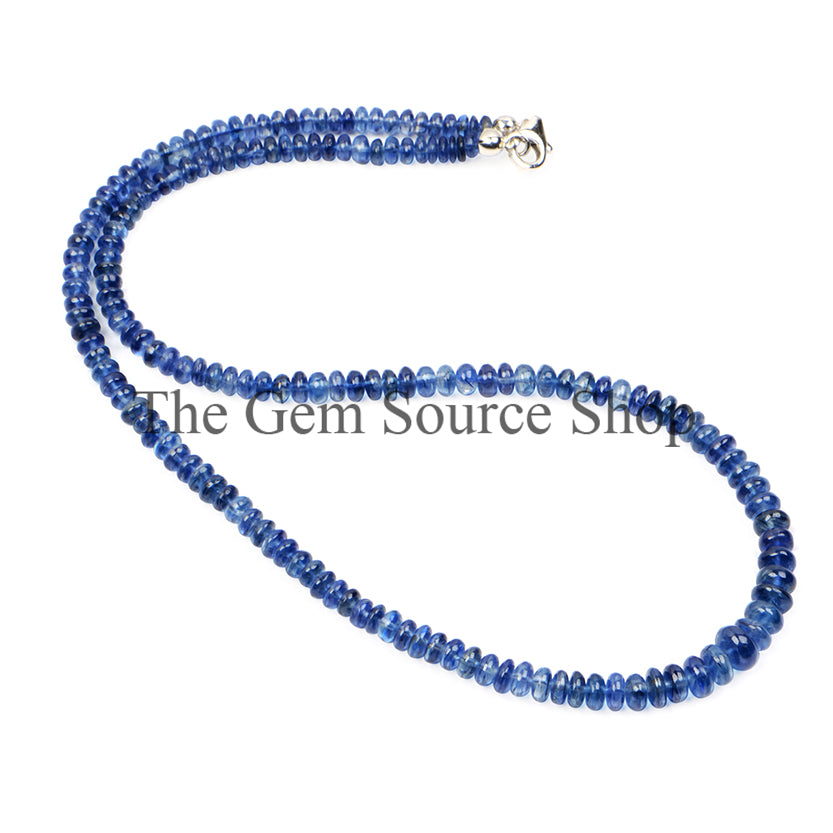 Natural Kyanite Smooth Rondelle Beaded Necklace TGS-2386