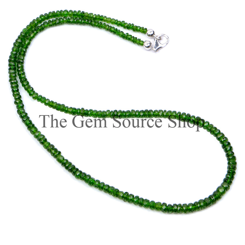 Chrome Diopside Faceted Rondelle Beaded Necklace TGS-2388