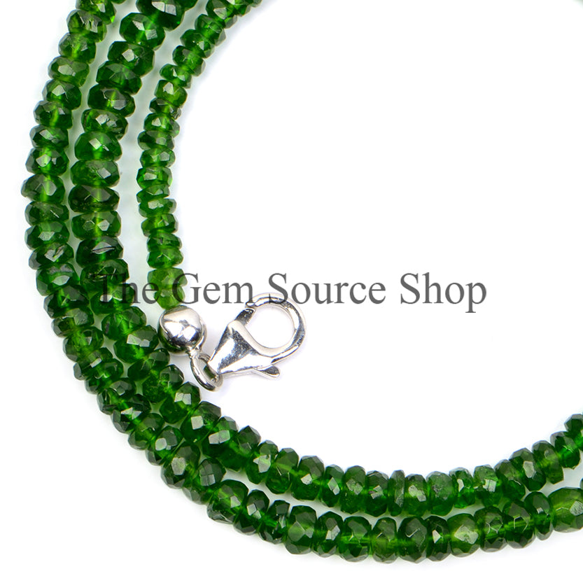 Chrome Diopside Faceted Rondelle Beaded Necklace TGS-2388