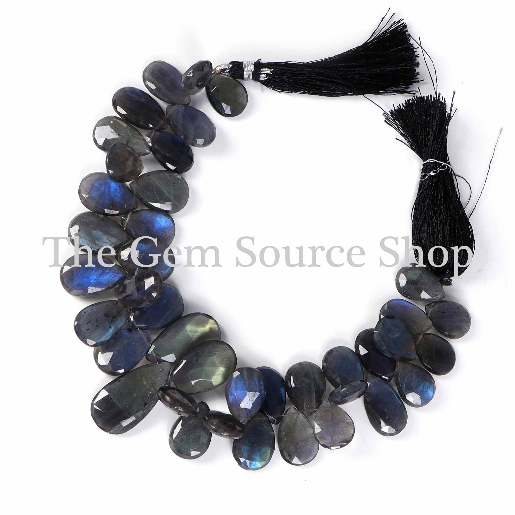 Big Size Labradorite Beads, Labradorite Faceted Pear Beads, Labradorite Gemstone Beads