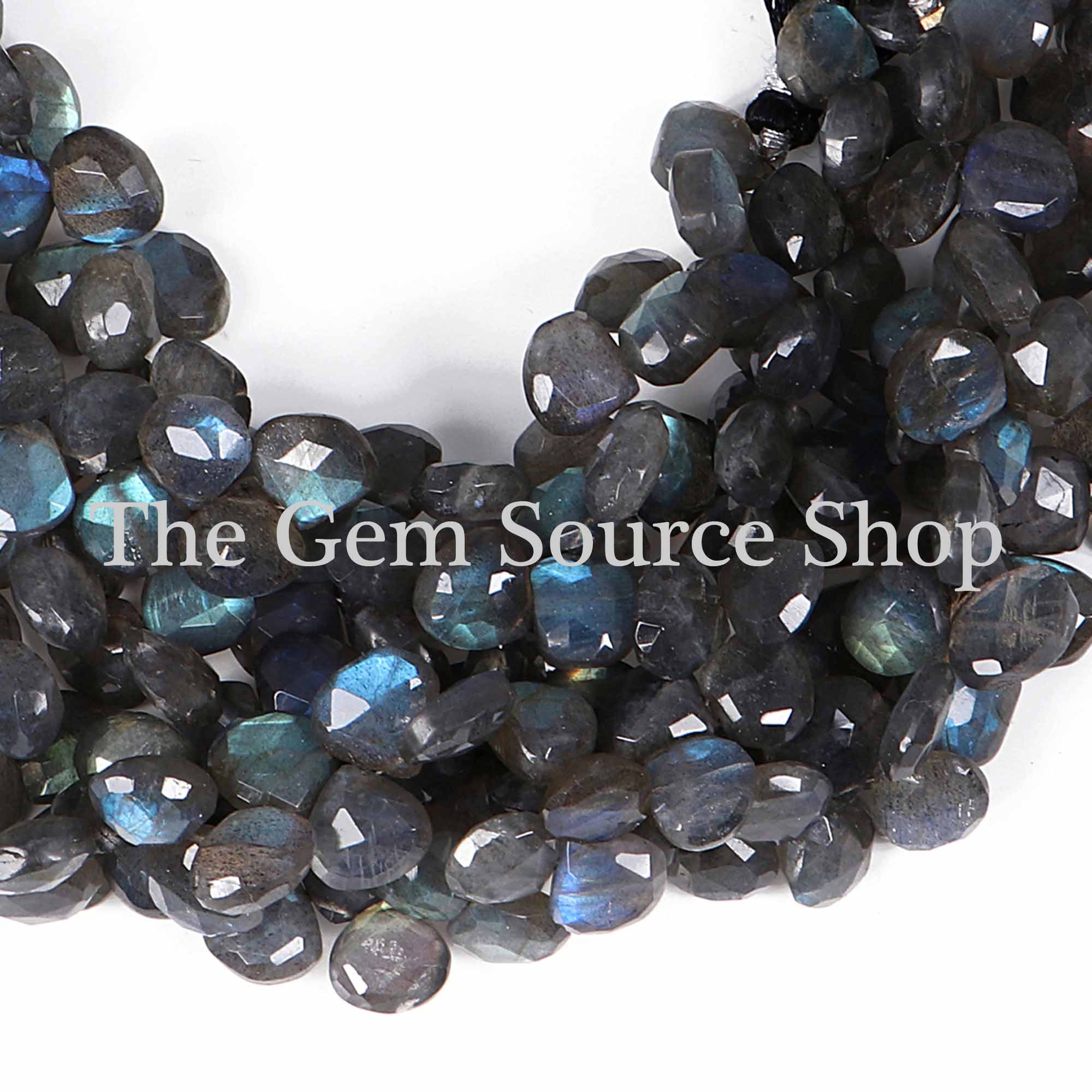 8-9mm Labradorite Beads, Labradorite Faceted Beads, Labradorite Heart Shape Beads, Wholesale Beads