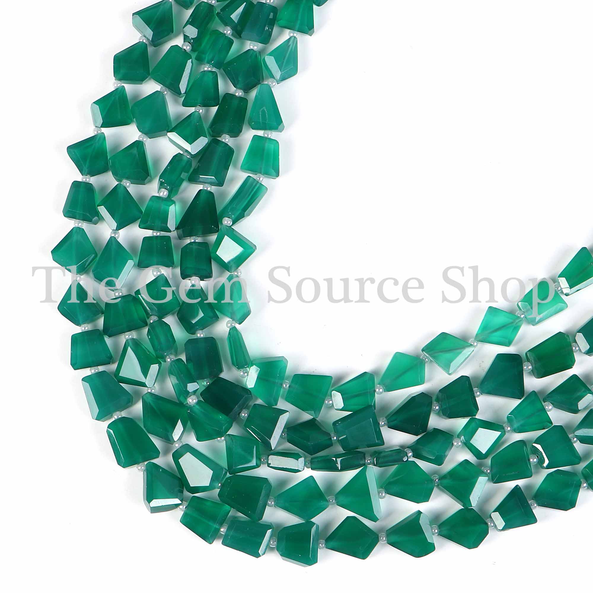 Green Onyx Beads, Green Onyx Faceted Beads, Green Onyx Nugget Beads, Fancy Shape Beads