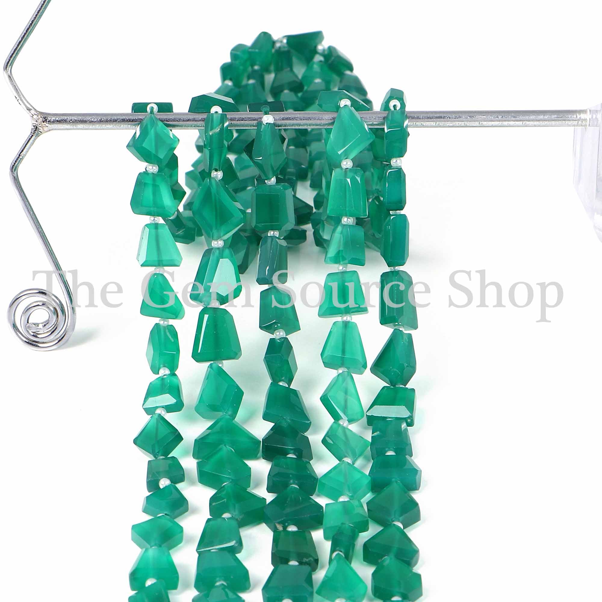 Green Onyx Beads, Green Onyx Faceted Beads, Green Onyx Nugget Beads, Fancy Shape Beads