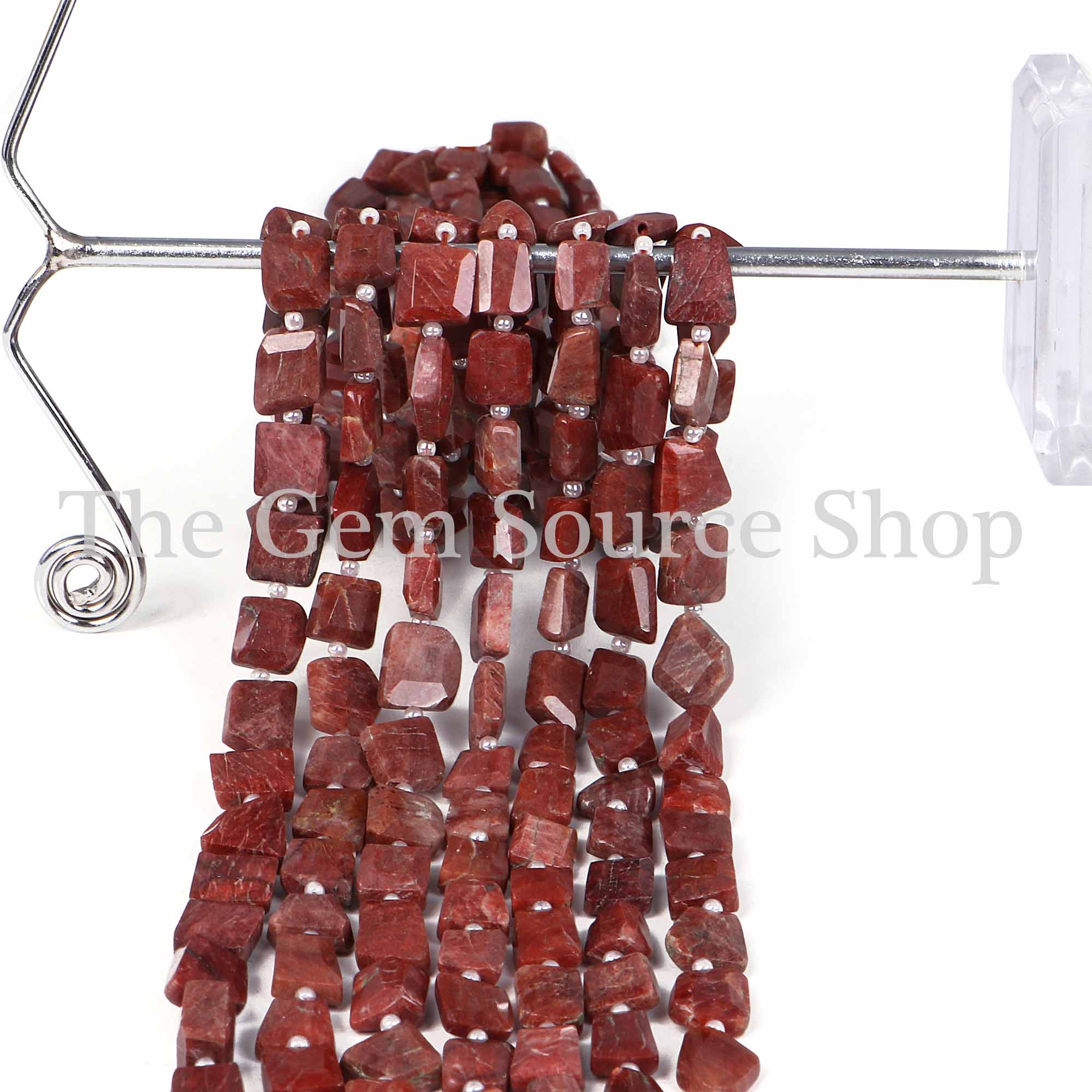 Thulite Faceted Beads, Thulite Nugget Beads, Thulite Fancy Shape Beads, Faceted Nugget Beads