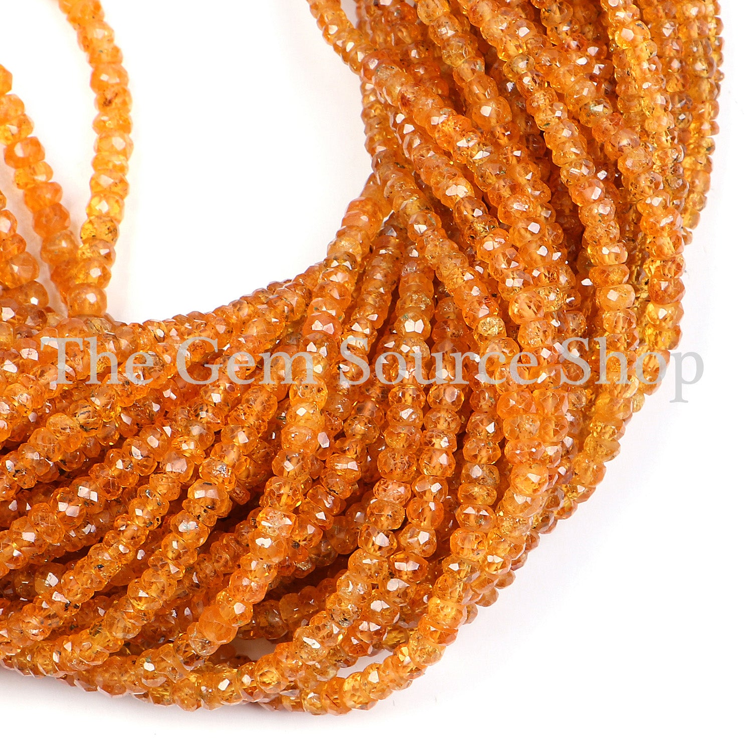 Spessartine Garnet Beads, Garnet Faceted Beads, Garnet Rondelle Shape Beads, Beads Manufacturing