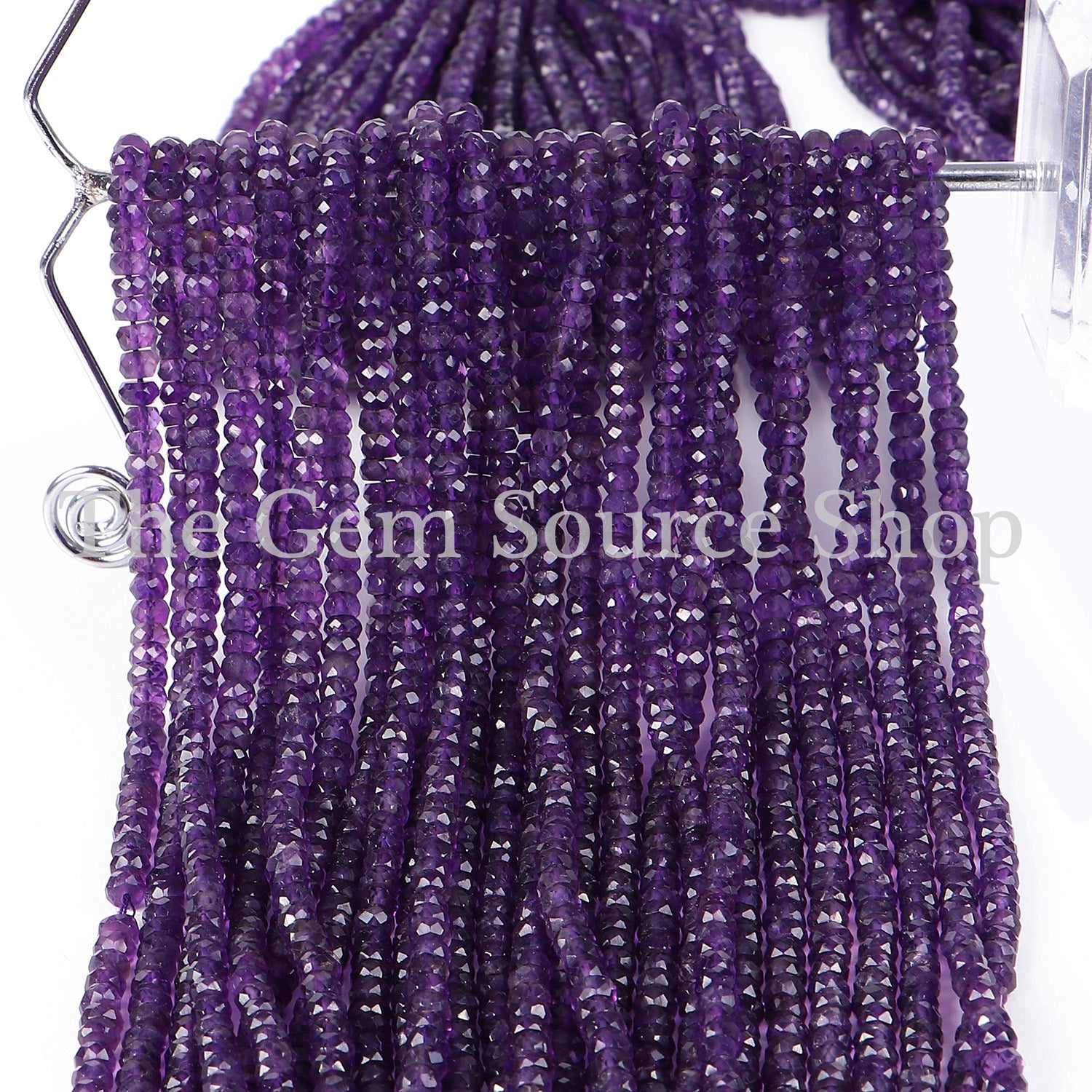 Amethyst Beads, Amethyst Faceted Beads, Amethyst Rondelle Shape Beads, Amethyst Gemstone Beads