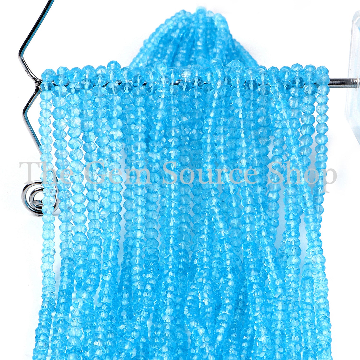 Sky Blue Topaz Quartz Beads, Blue Topaz Quartz Faceted Rondelle Beads, Wholesale Beads