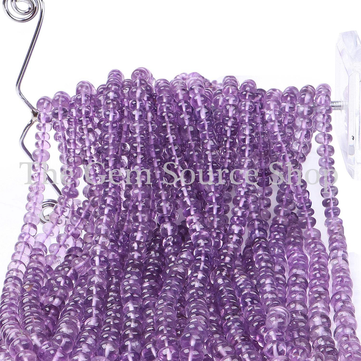 Pink Amethyst Beads, Amethyst Smooth Beads, Amethyst Rondelle Shape Beads, Wholesale Beads