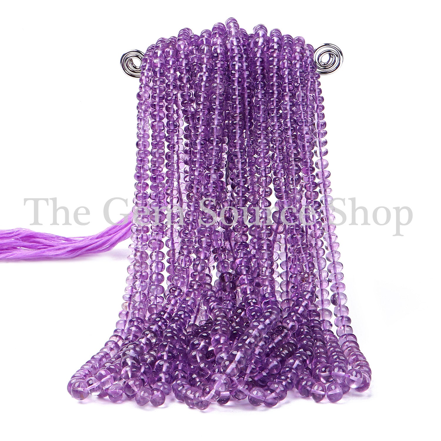 Pink Amethyst Beads, Amethyst Smooth Beads, Amethyst Rondelle Shape Beads, Wholesale Beads