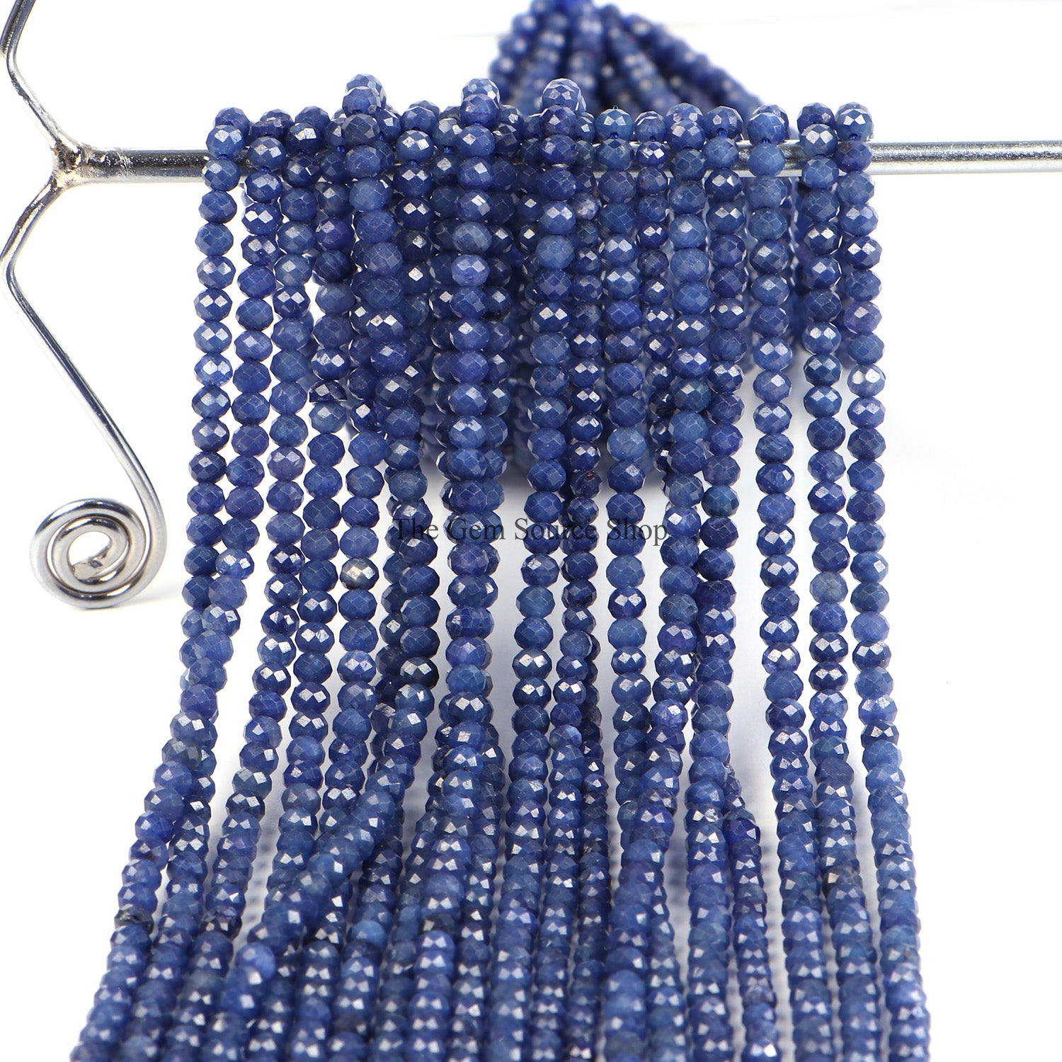 Blue Sapphire Beads, Blue sapphire Faceted Beads, Blue Sapphire Rondelle Shape Beads, Wholesale Beads