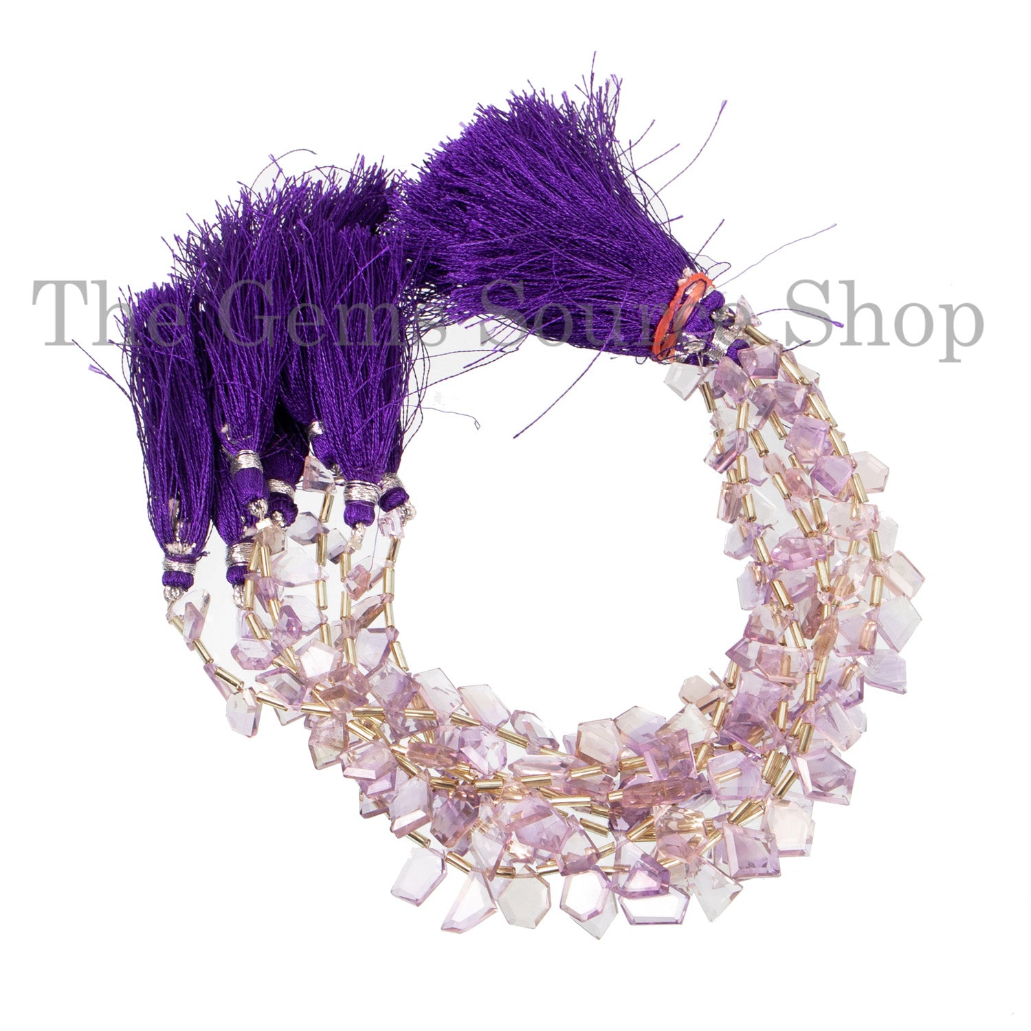 Amethyst Flat Table Cut Beads, Amethyst Gemstone Beads, Fancy Kite Shape Beads