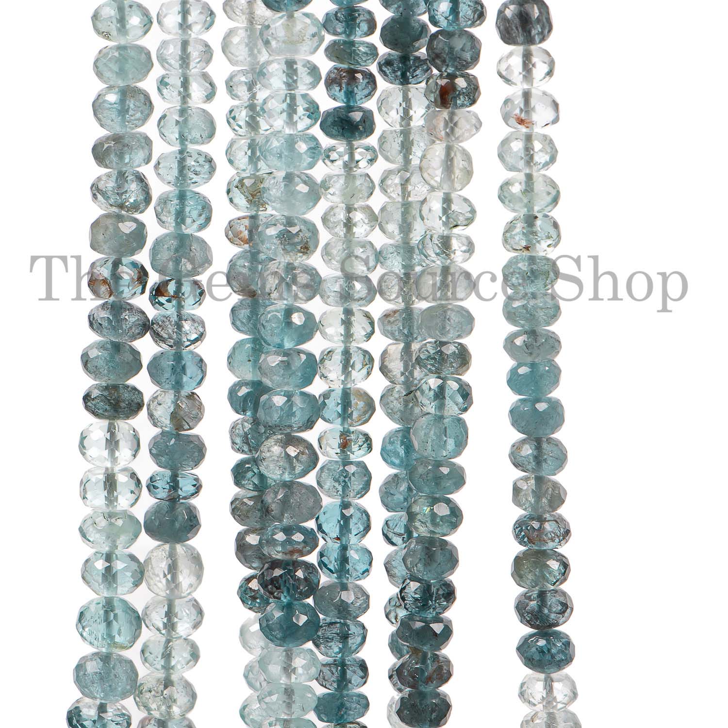 Moss Aquamarine Faceted Rondelle Beads, Gemstone Rondelle Beads, Wholesale Beads
