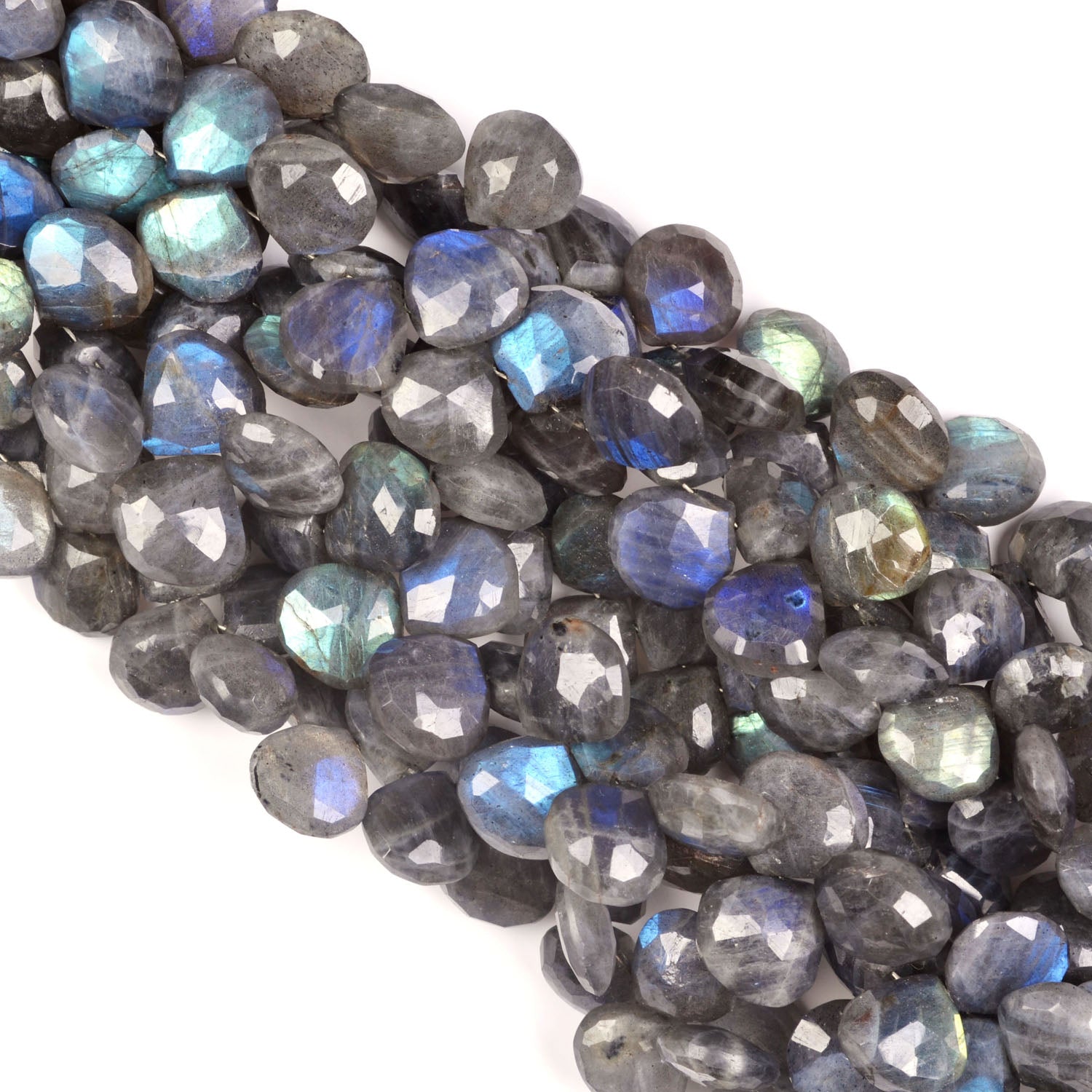 9-12.50 MM Faceted Labradorite Heart Shape Beads TGS-0007