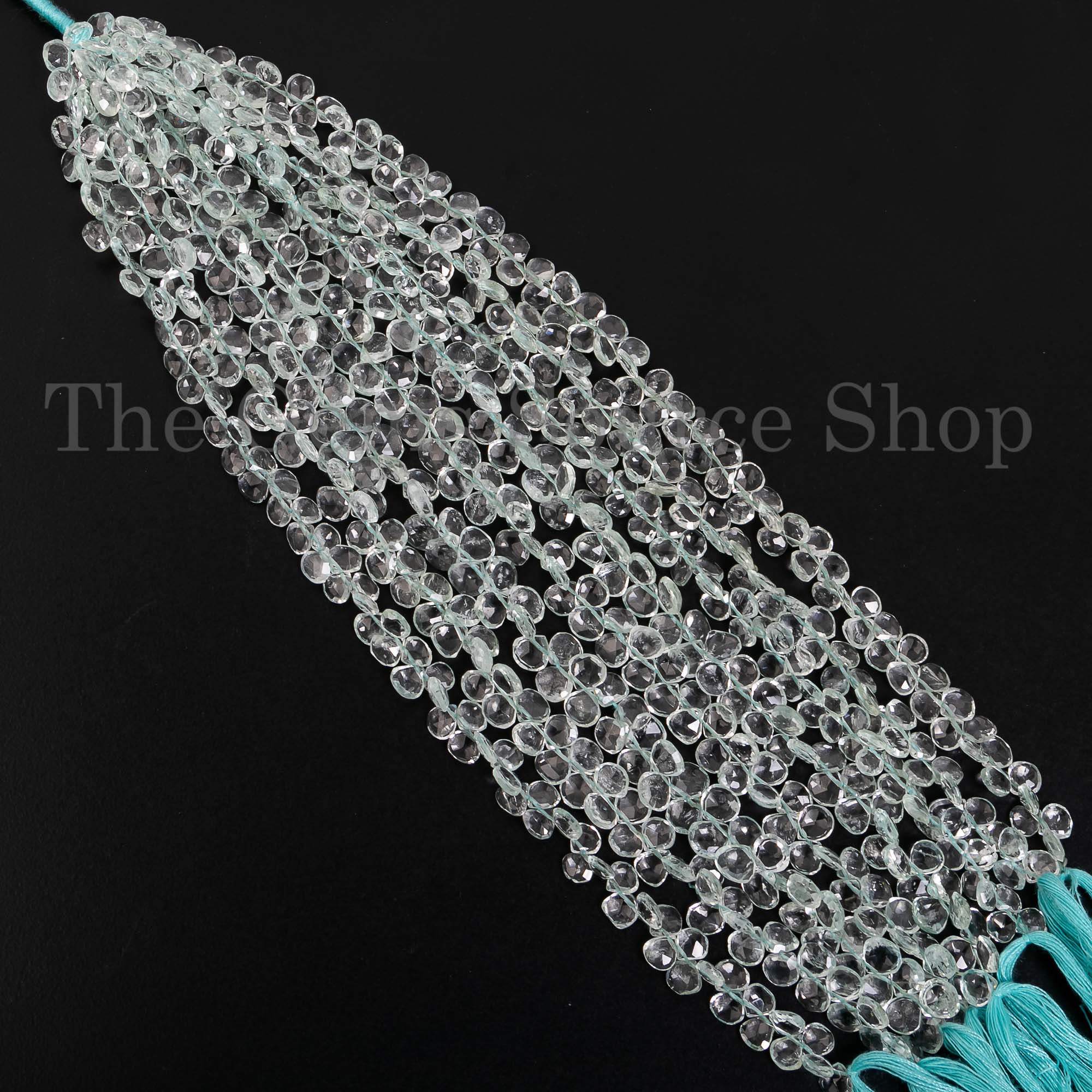 AA Quality Aquamarine Beads, Aquamarine Faceted Beads, Aquamarine Heart Shape Beads