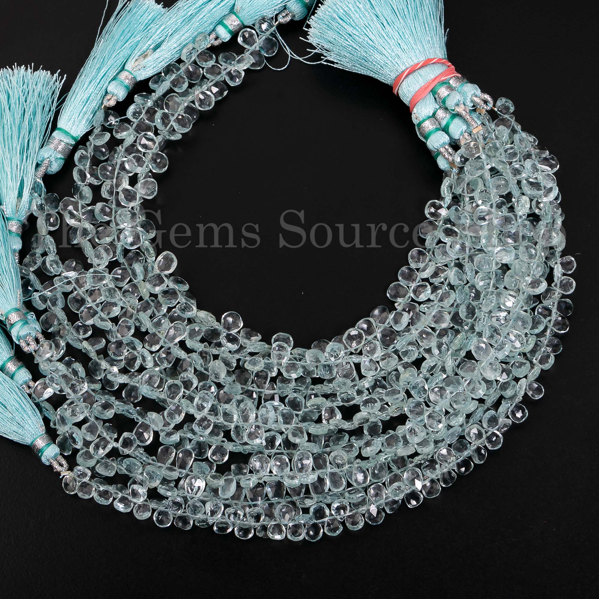 AA Quality Aquamarine Beads, Aquamarine Faceted Pear Shape Beads, Wholesale Gemstone Beads