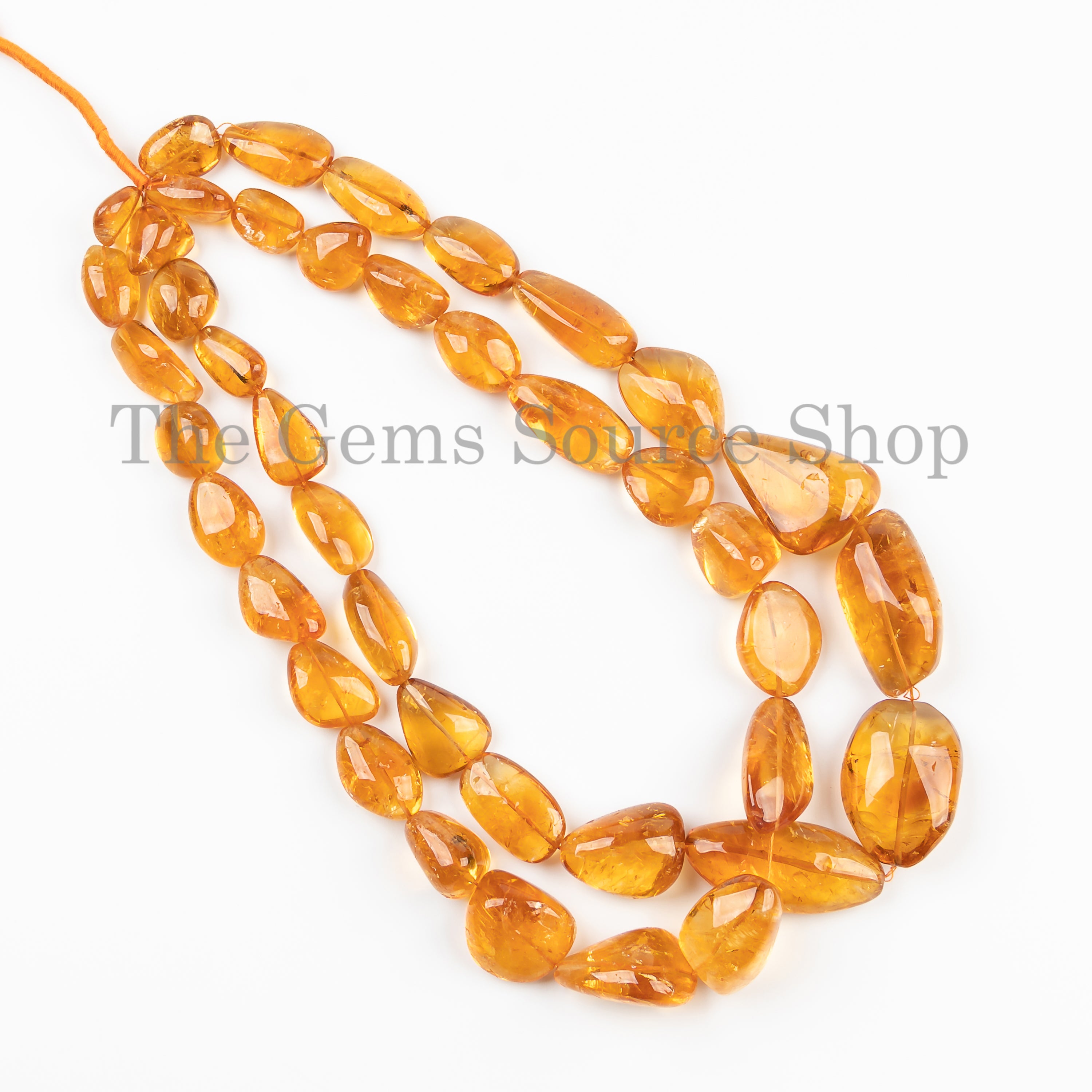 12x14-10x35mm-18" Citrine Smooth Nugget Shape Gemstone Craft Beads Strand for Jewelry