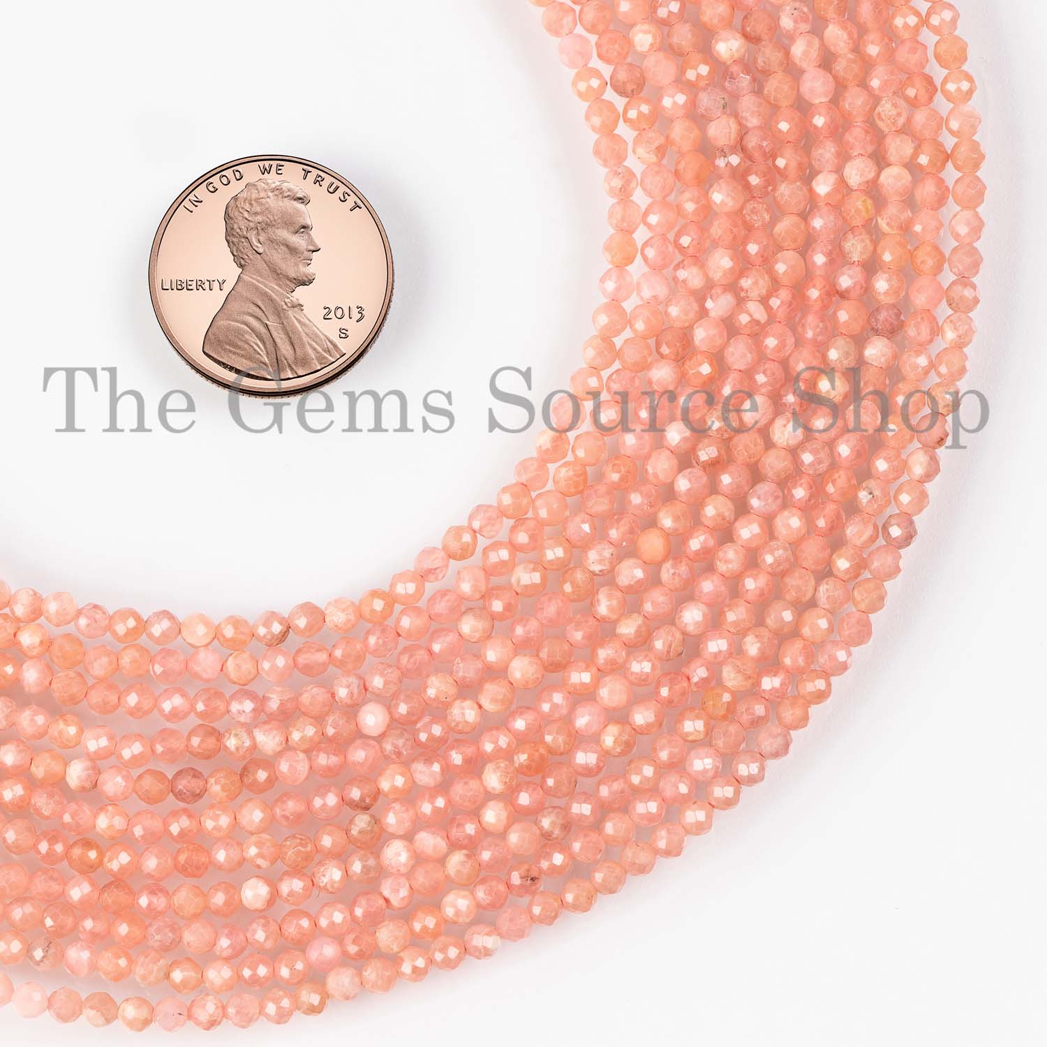 Rhodochrosite Faceted Rondelle Machine Cut Lot Of Beads,  TGS-0394