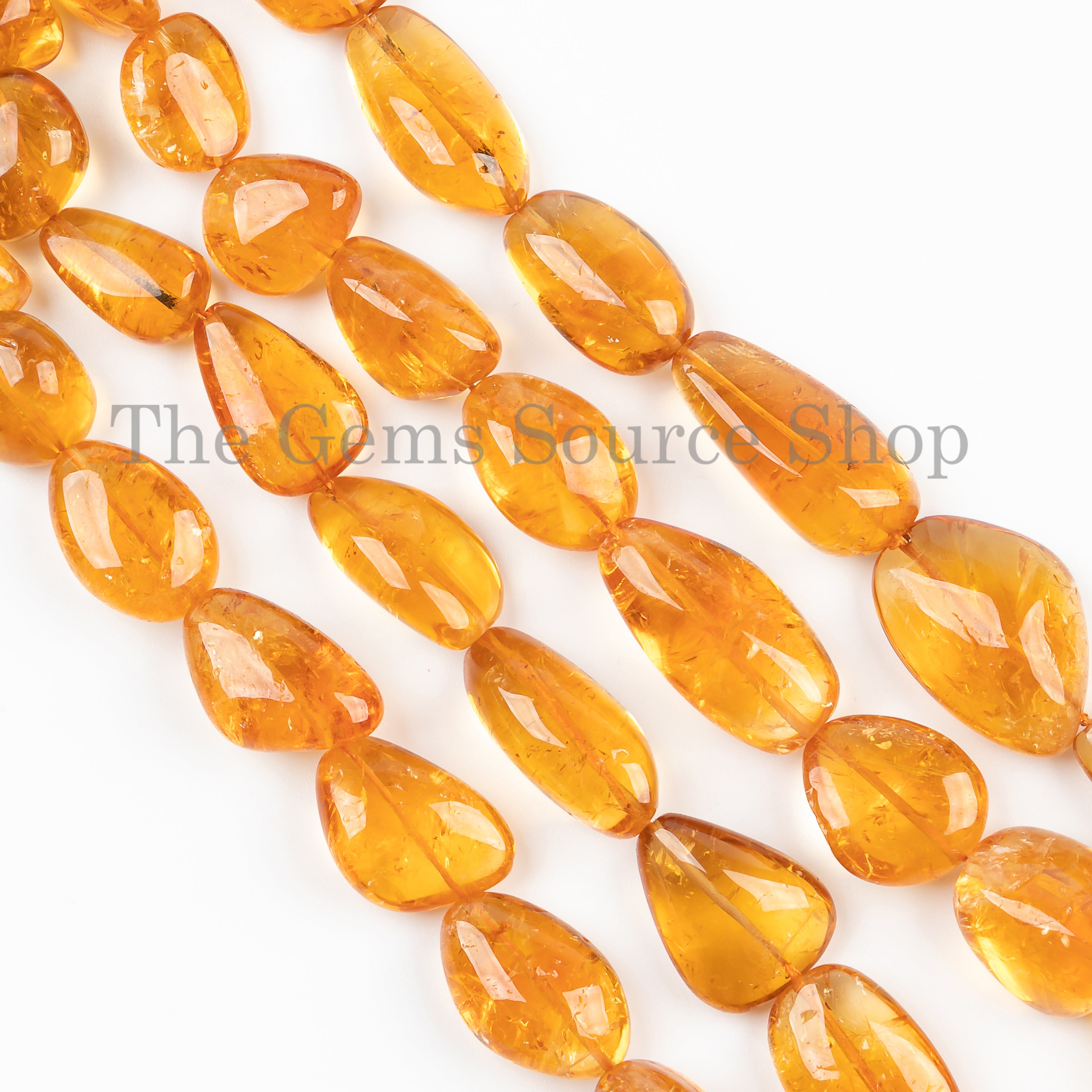 12x14-10x35mm-18" Citrine Smooth Nugget Shape Gemstone Craft Beads Strand for Jewelry