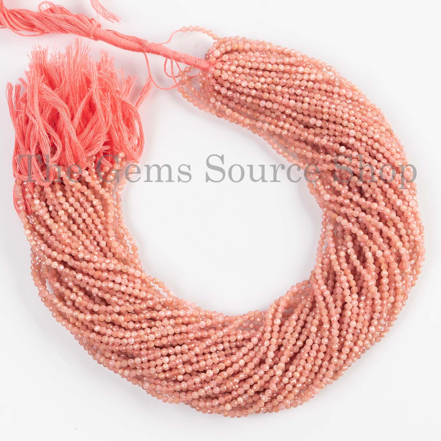 Rhodochrosite Faceted Rondelle Machine Cut Lot Of Beads,  TGS-0394