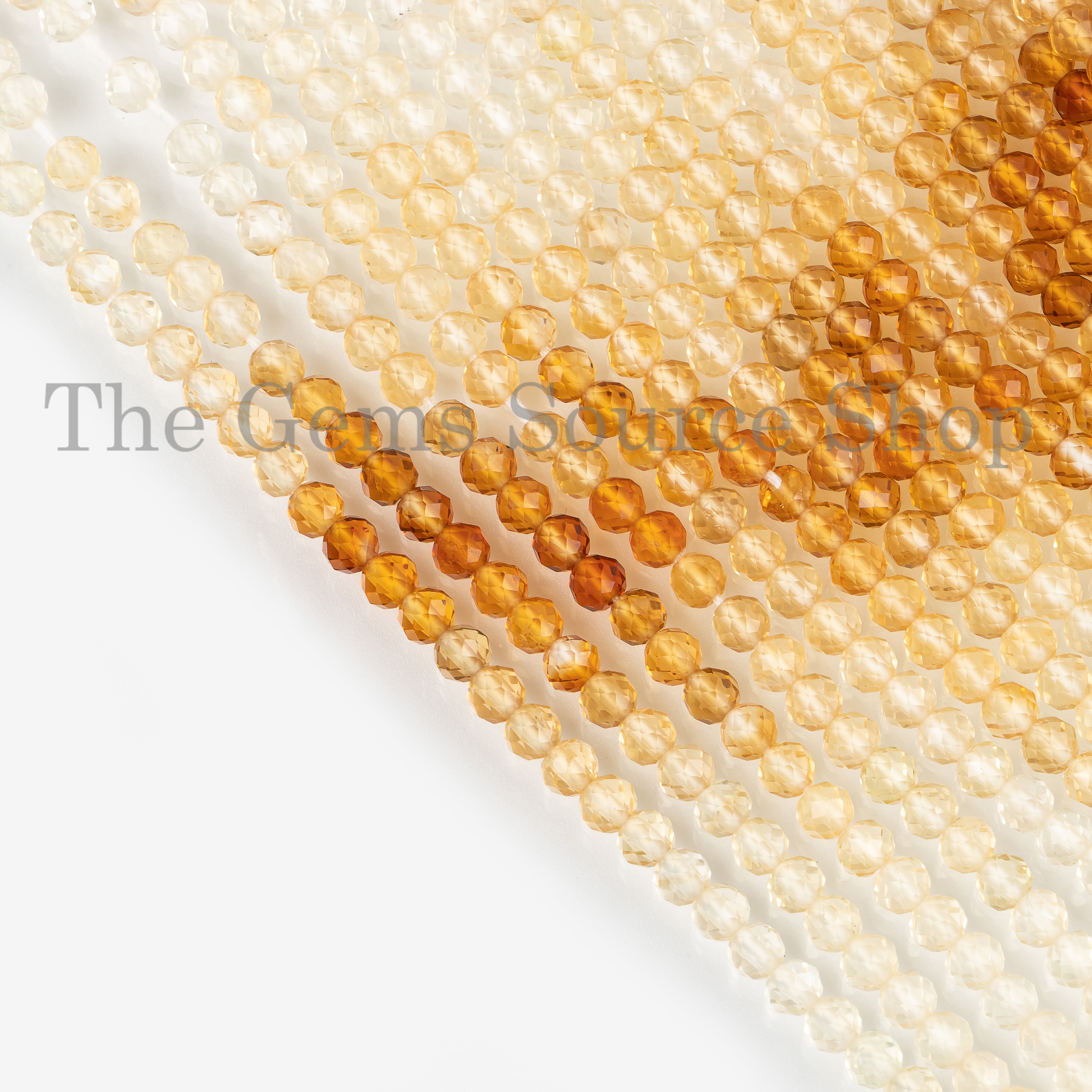 shaded citrine faceted rondeelle beads, jewelry craft beads, manufacture of stone, beaded Jewellery