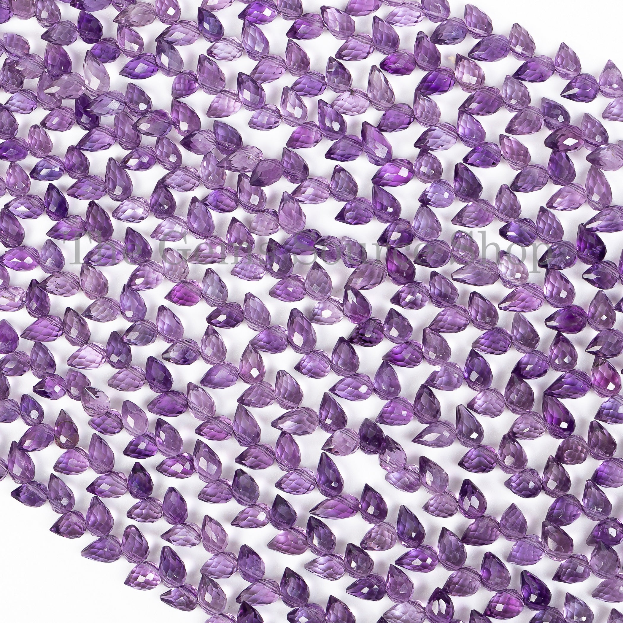 Amethyst Faceted Side Drill Drops Beads TGS-4917