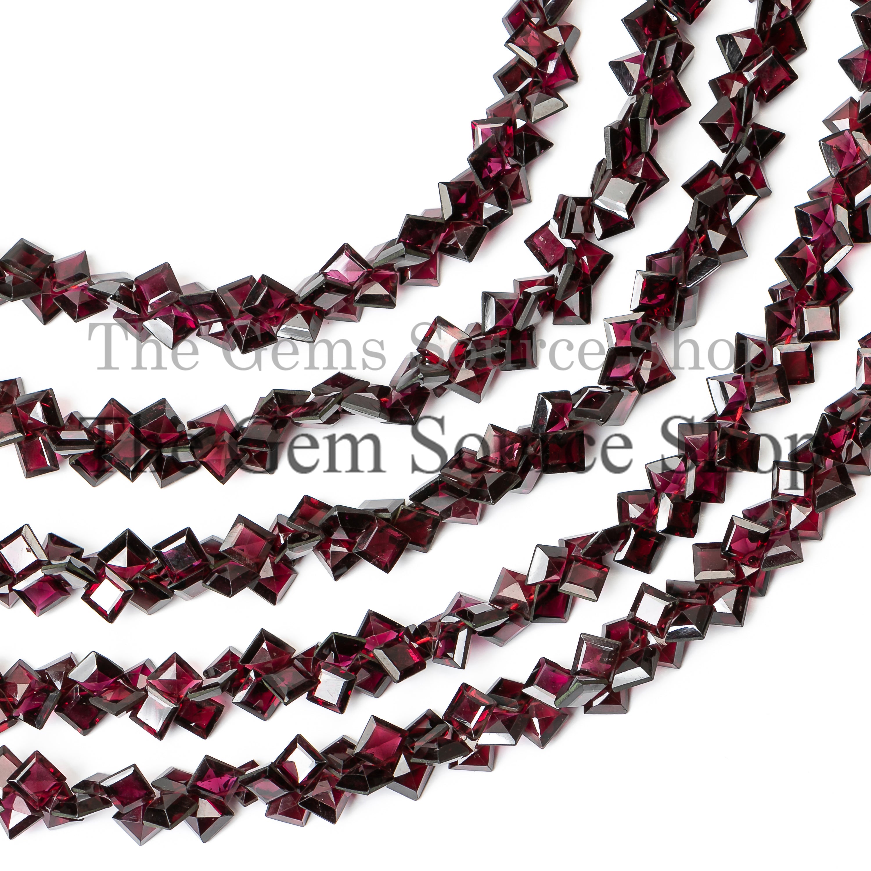 Rhodolite Garnet Faceted Square Cushion Gemstone Beads, Rhodolite Garnet Faceted Beads, Rhodolite Garnet Beads, Rhodolite Garnet Briolette