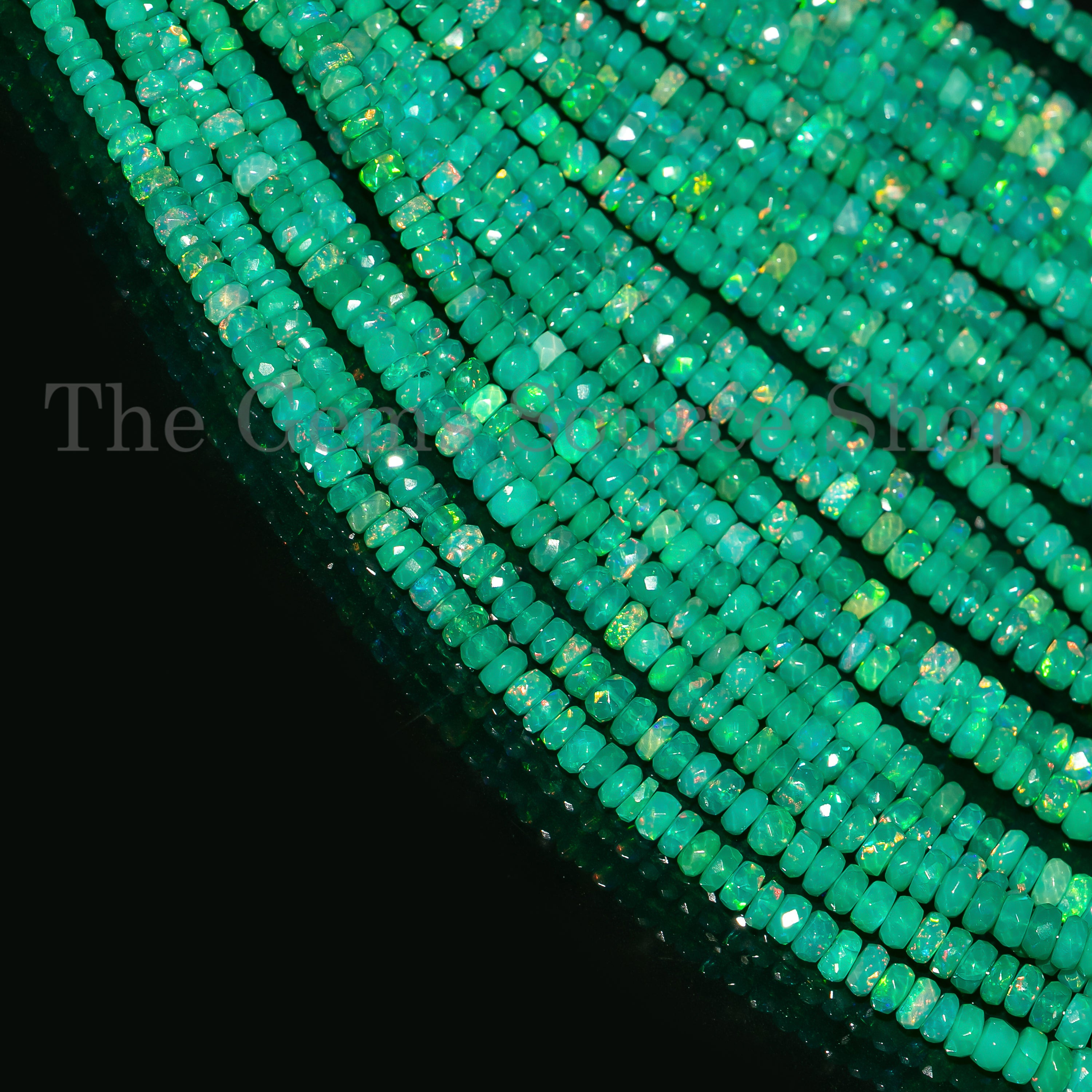 Faceted Green Opal Rondelle Wholesale Beads, TGS-4380