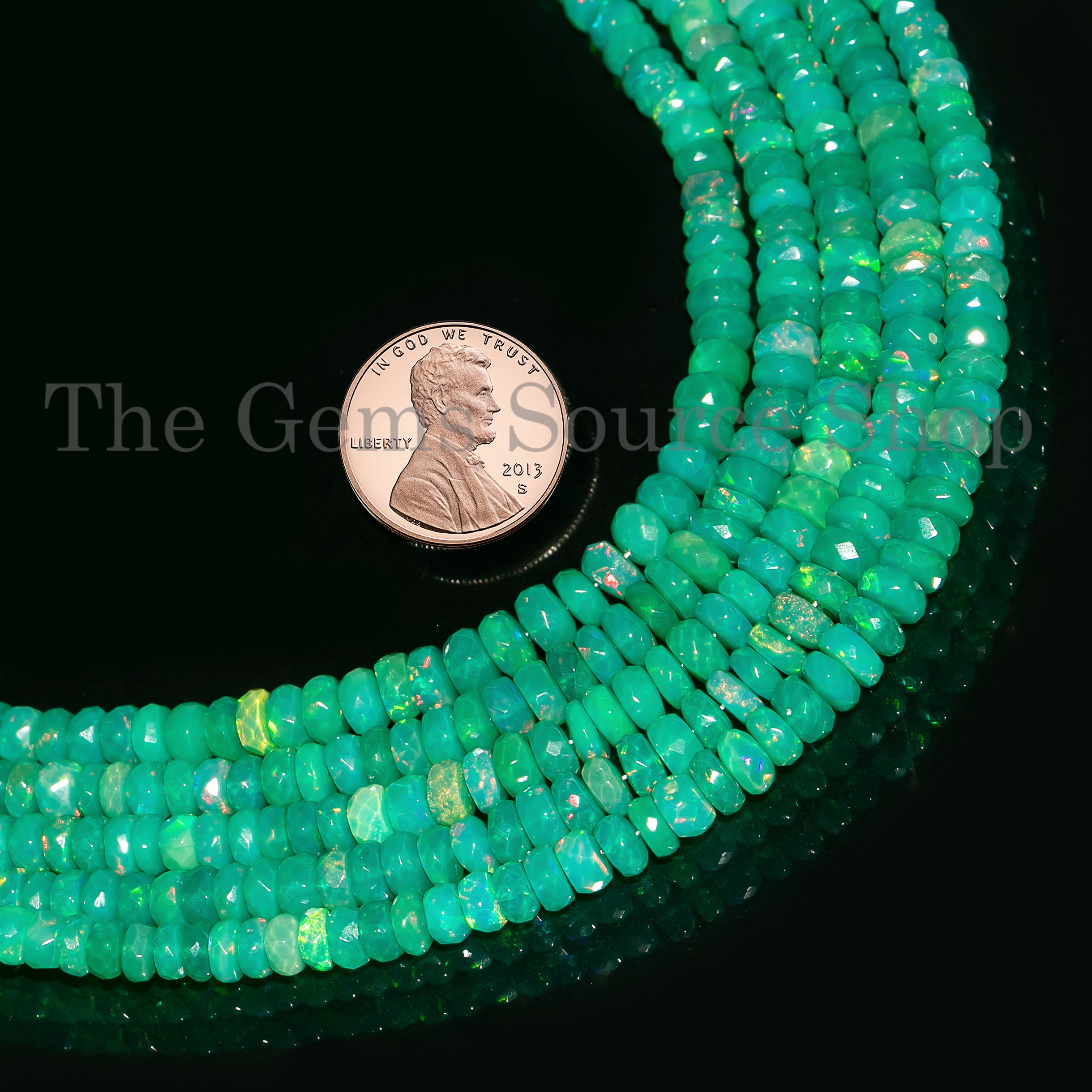Faceted Green Opal Rondelle Wholesale Beads, TGS-4380