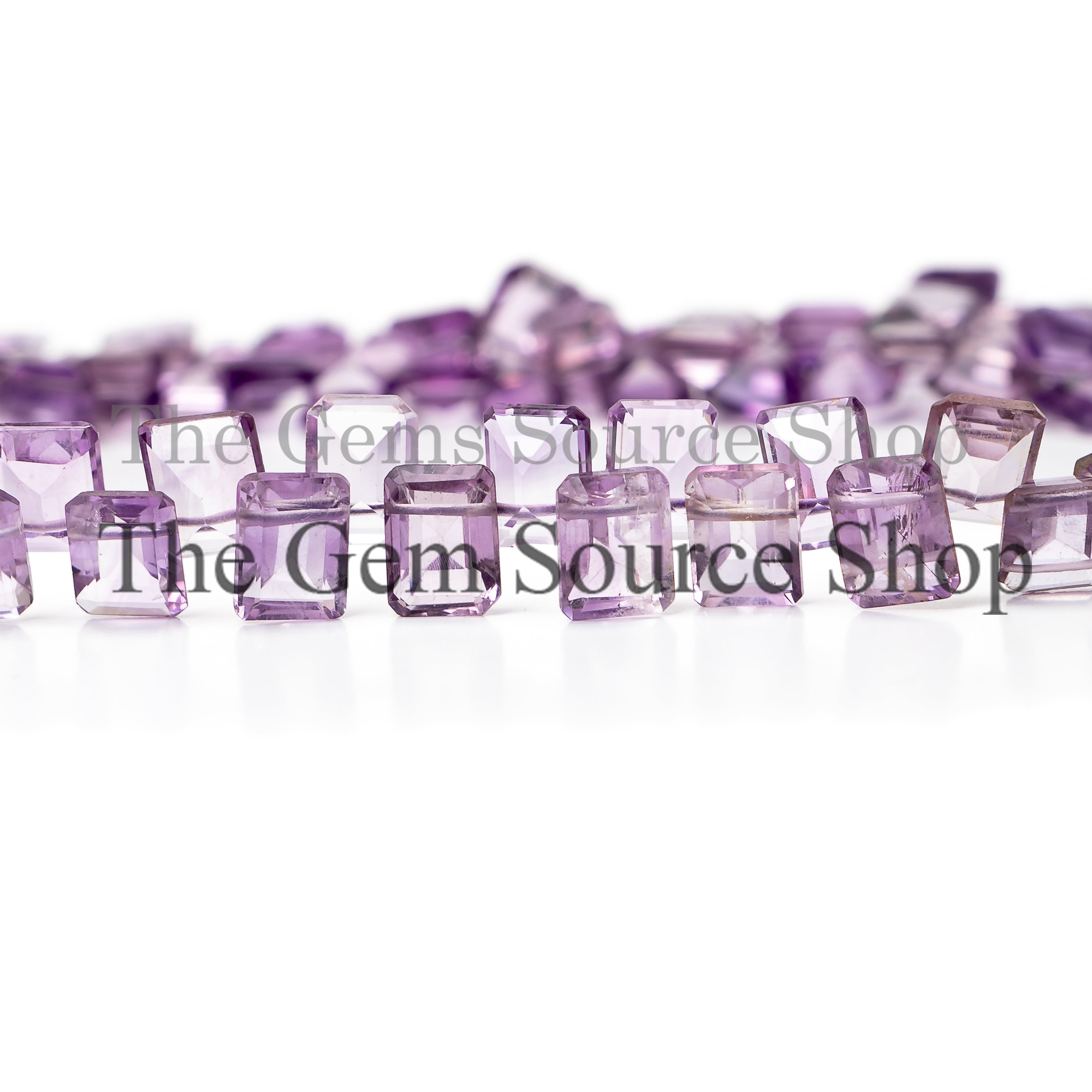 Natural Pink Amethyst Faceted Square Shape Gemstone Beads, Amethyst Square Briolette Cut Beads, Faceted Amethyst Beads, Wholesale Beads
