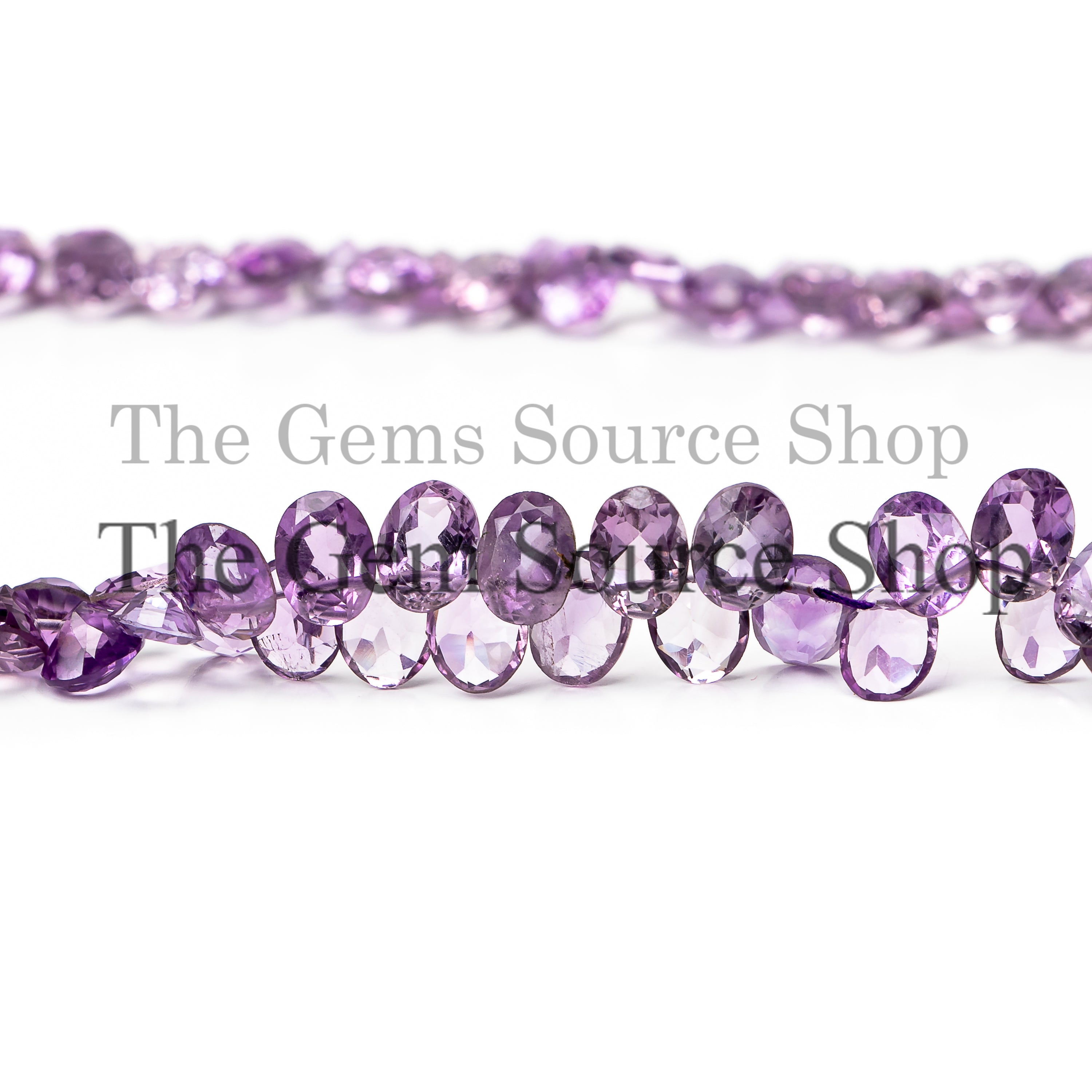 Amethyst Faceted Briolette Cut Oval Shape Gemstone Beads, Faceted Pink Amethyst Beads, Amethyst Oval Beads, Amethyst Briolette