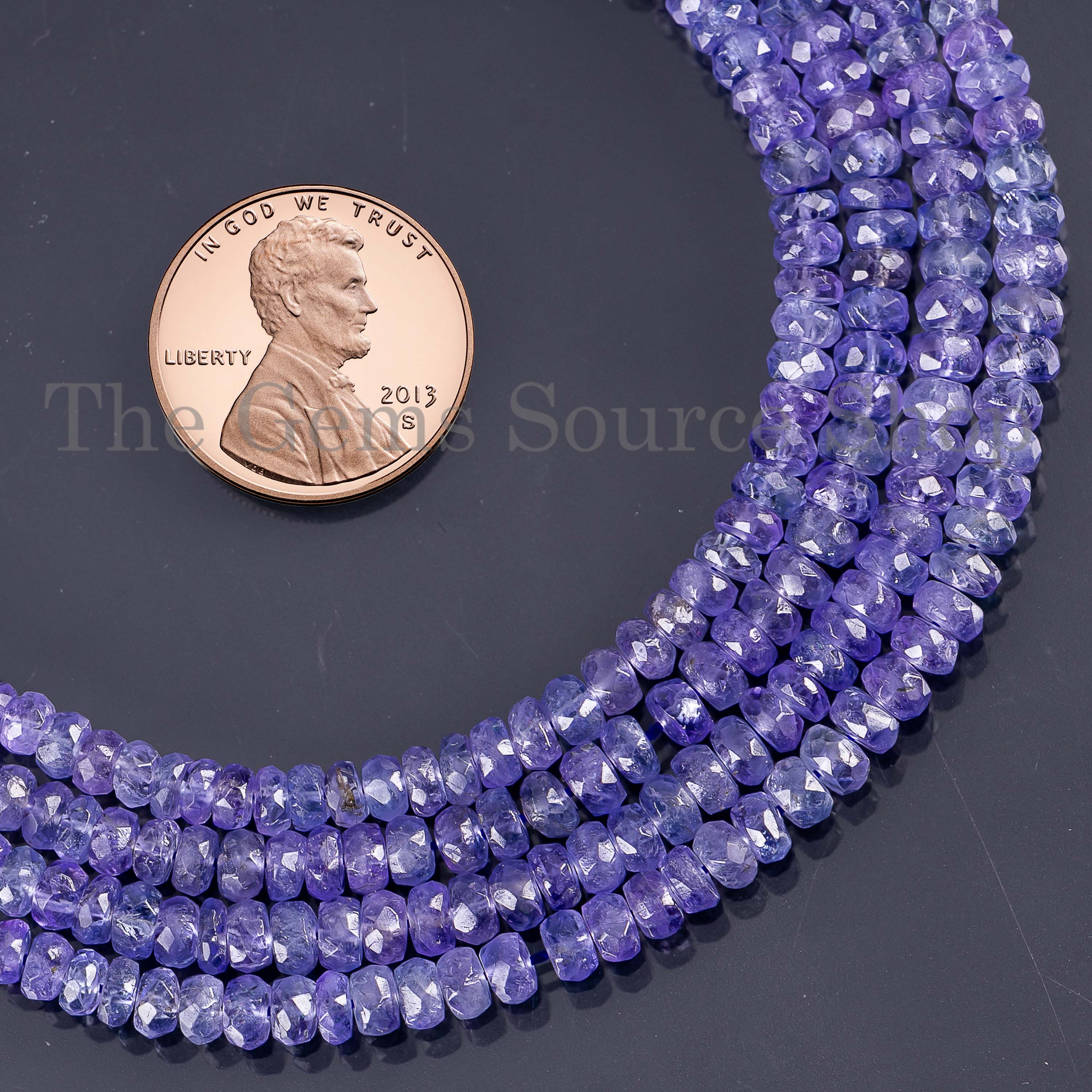 Natural Tanzanite Beads, Tanzanite Faceted Rondelle Beads, Tanzanite Gemstone Beads