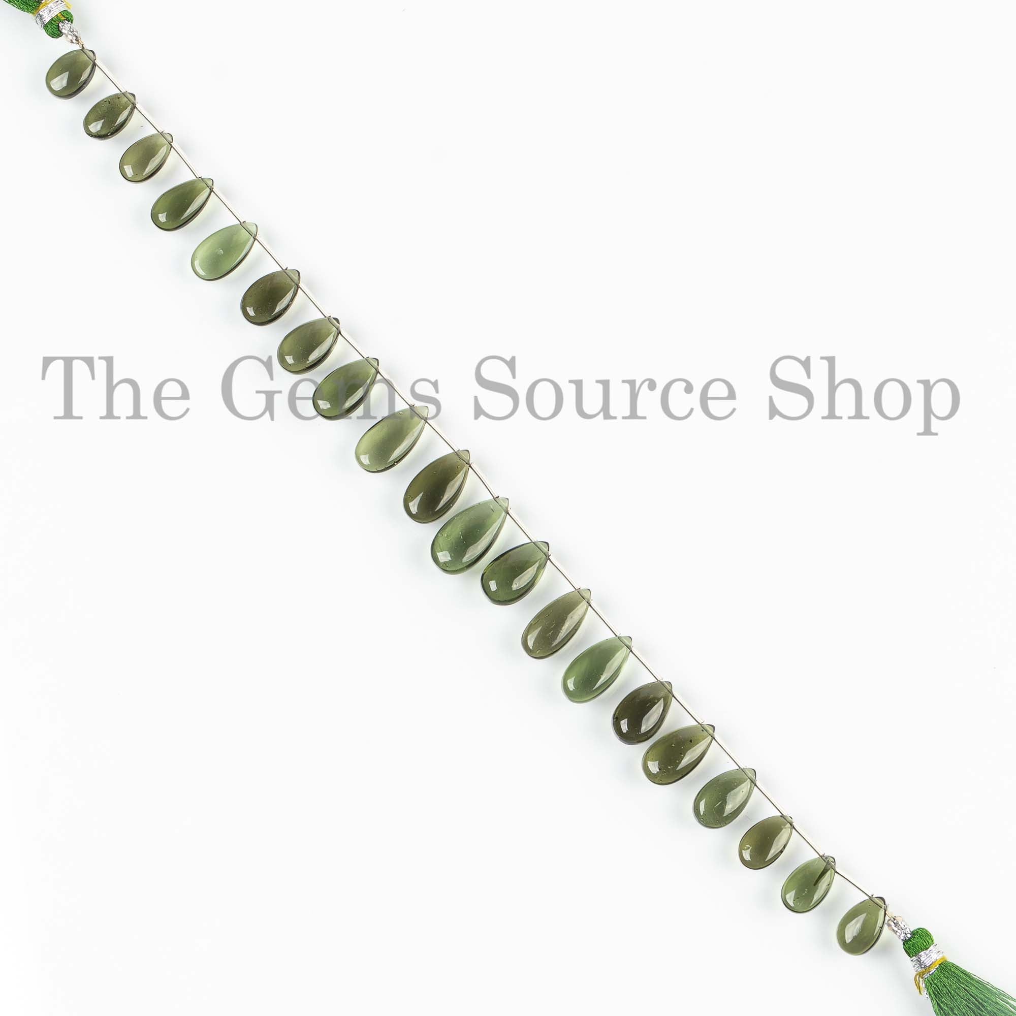 7x11.5-9x18mm Moldavite Pear Briolette, Natural Moldavite Beads, Smooth Pear Beads, Moldavite Gemstone, Certificate Moldavite Jewelry