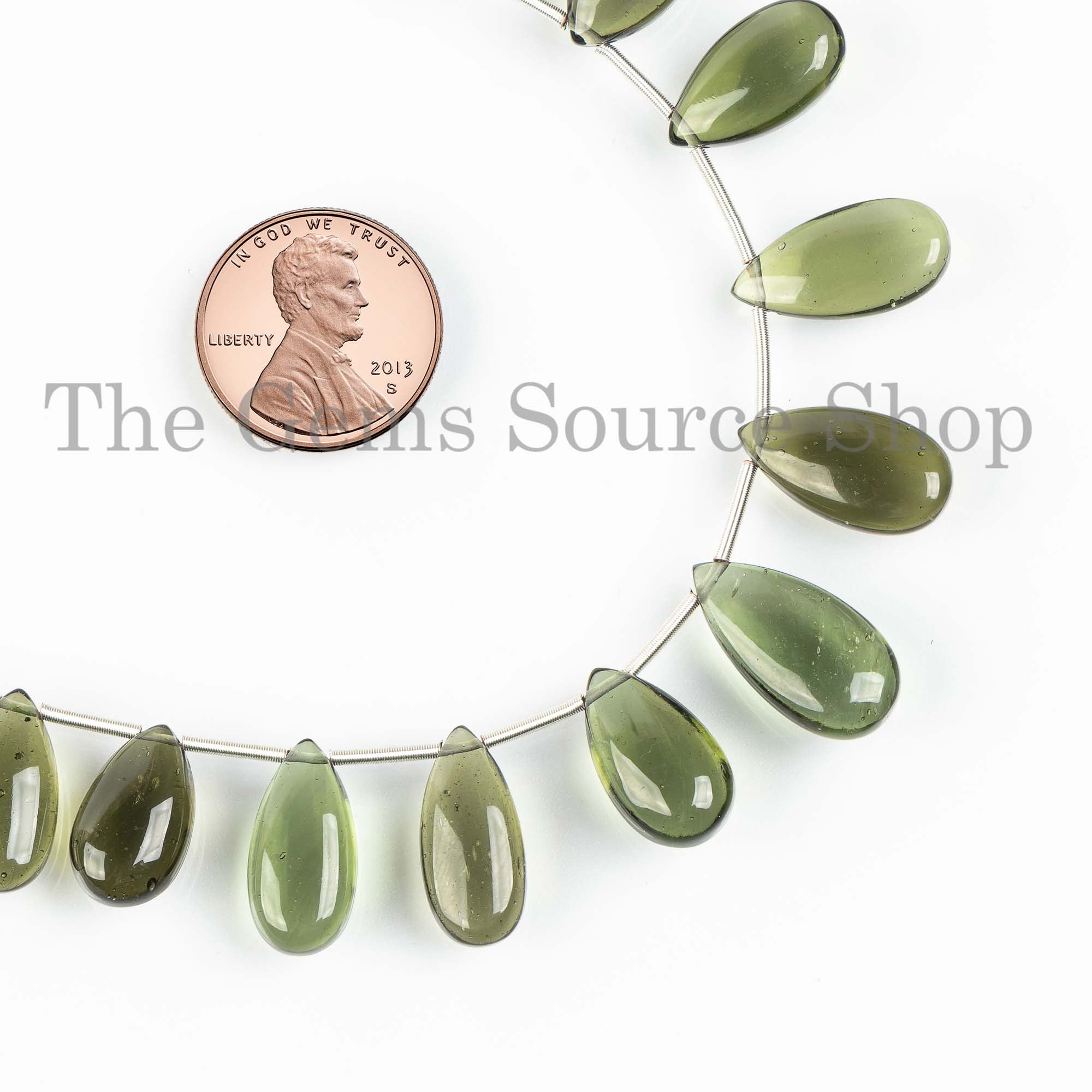 7x11.5-9x18mm Moldavite Pear Briolette, Natural Moldavite Beads, Smooth Pear Beads, Moldavite Gemstone, Certificate Moldavite Jewelry