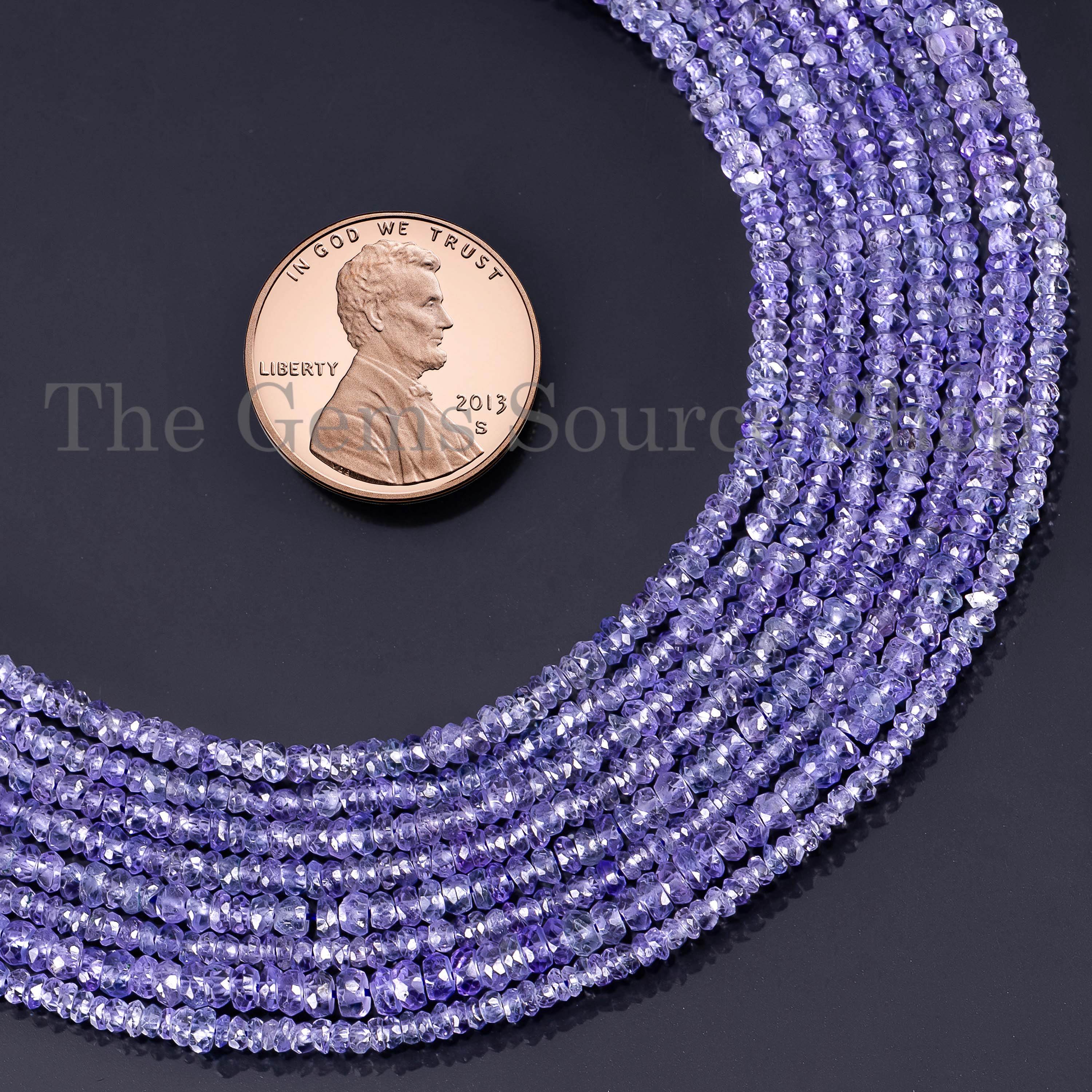 Tanzanite Faceted Rondelle Loose 2.5-2.75mm Beads TGS-0522