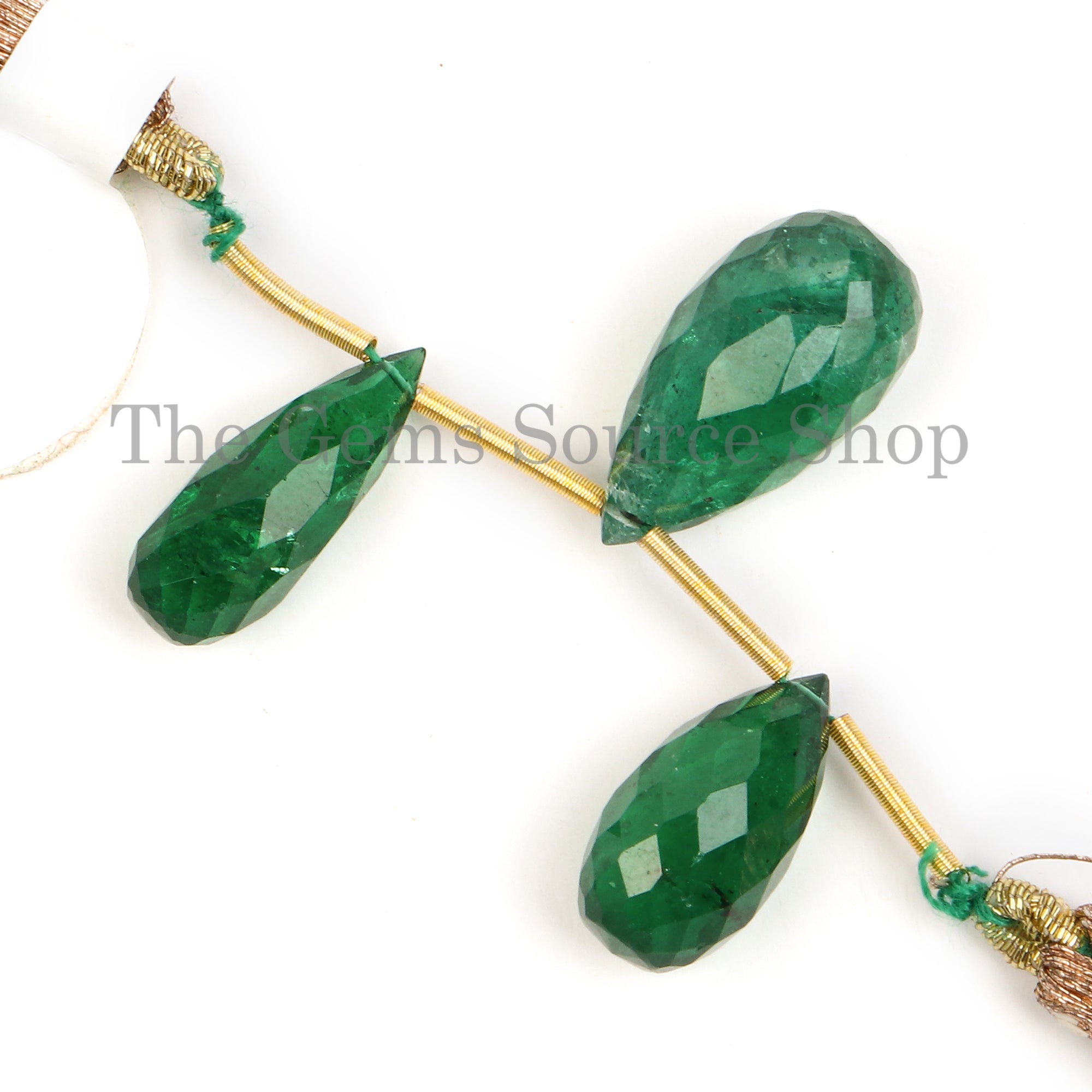 Super Top Quality Natural Emerald Beads, Faceted Drop Beads, Gemstone Tear Drop Briolette