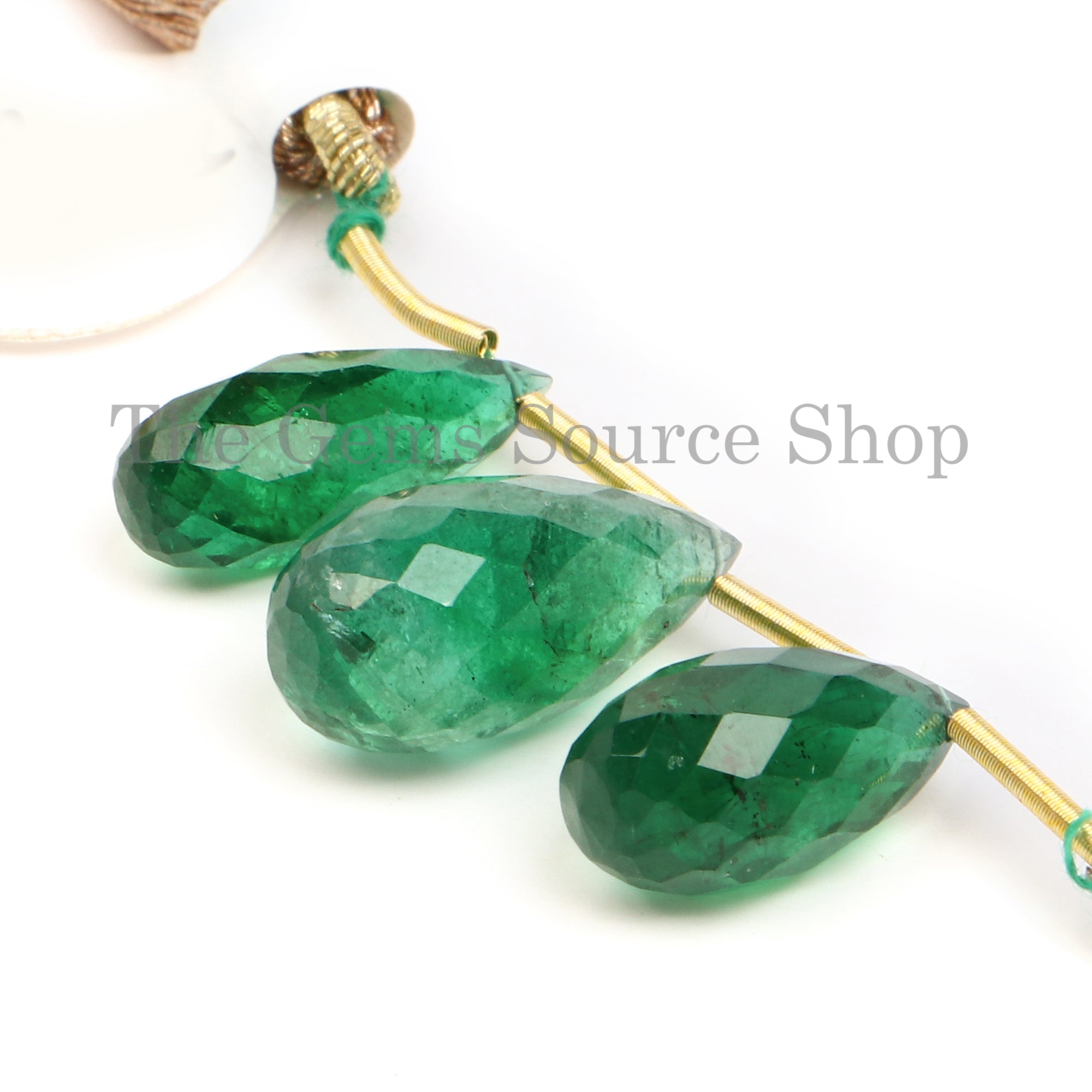 Super Top Quality Natural Emerald Beads, Faceted Drop Beads, Gemstone Tear Drop Briolette