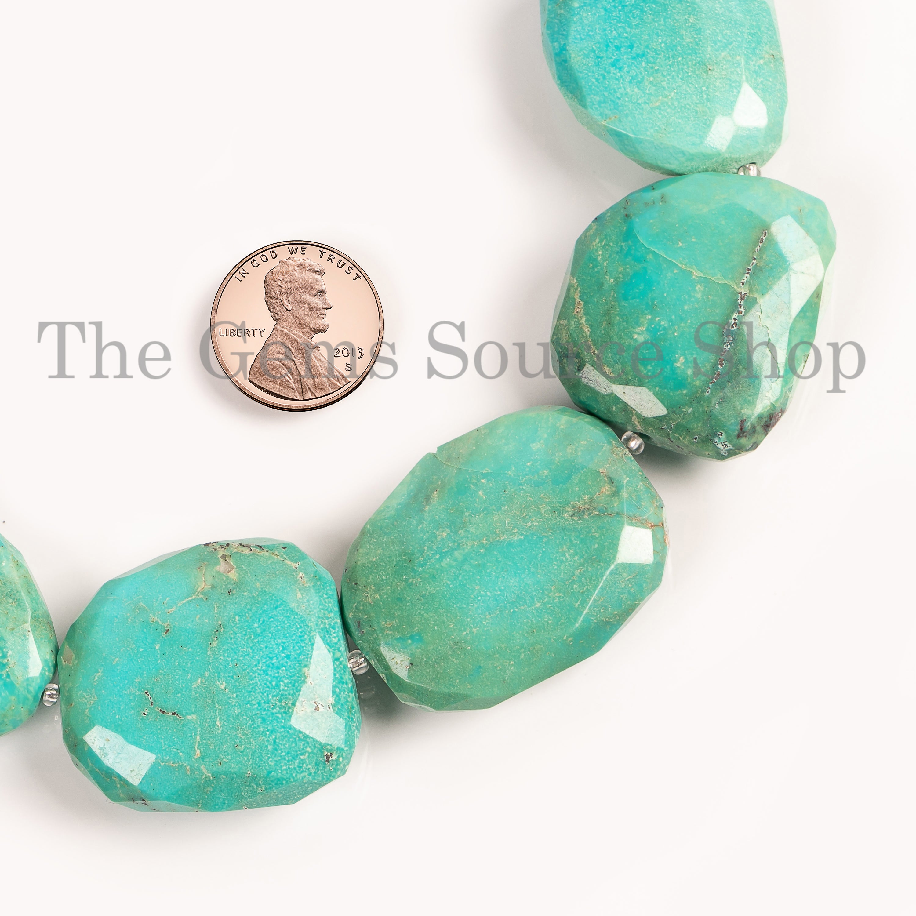 Natural Turquoise Beads, Turquoise Faceted Nugget Shape Beads