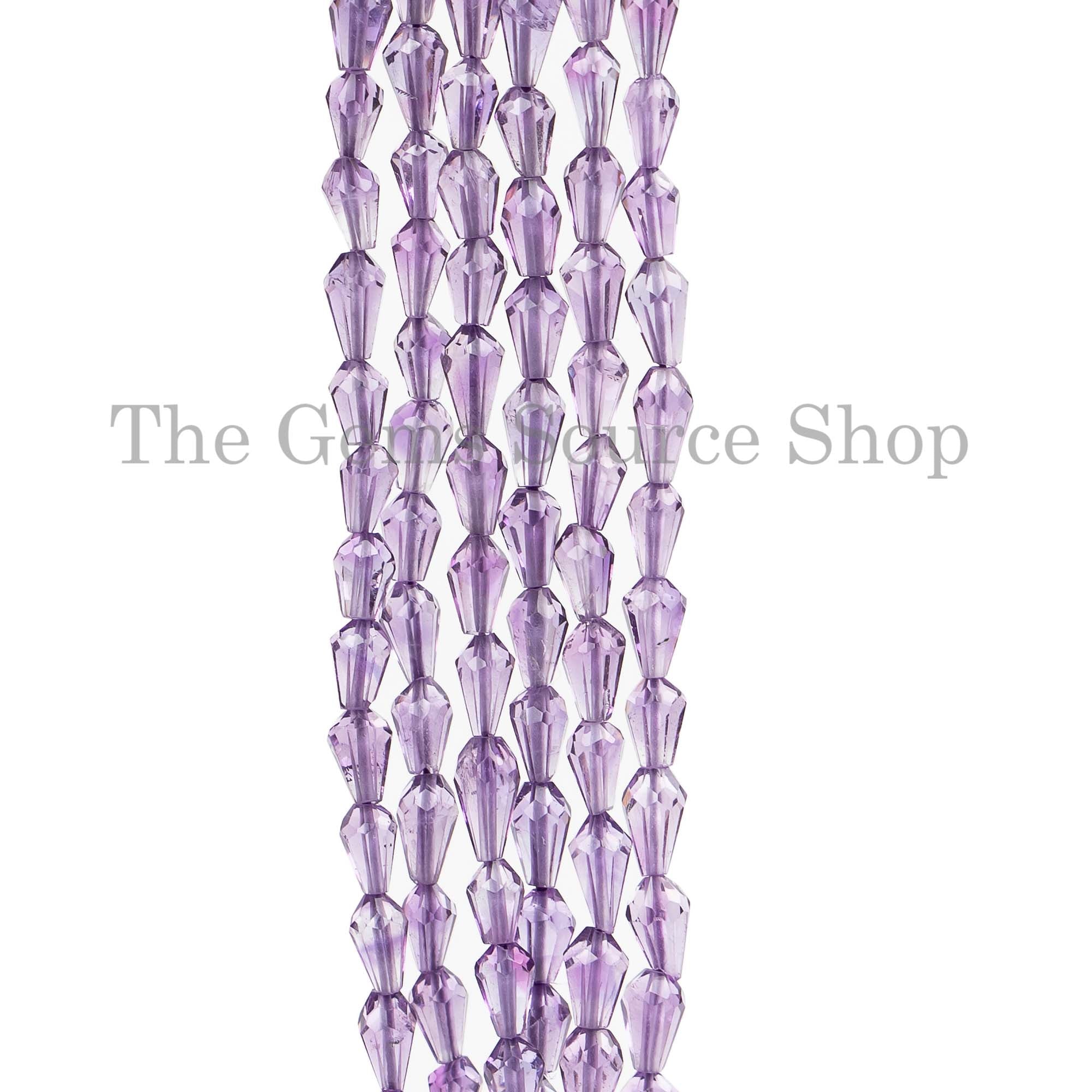 Amethyst Faceted Straight Drill Drop Beads, Amethyst Tear Drop Beads, Amethyst Faceted Beads