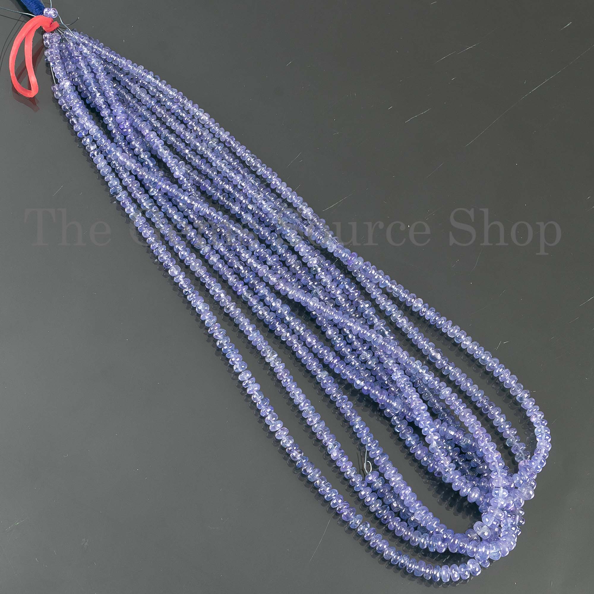 Tanzanite Plain Rondelle Beads, 3.5-6mm Tanzanite Smooth Beads, Tanzanite Beads, Beads For Jewelry