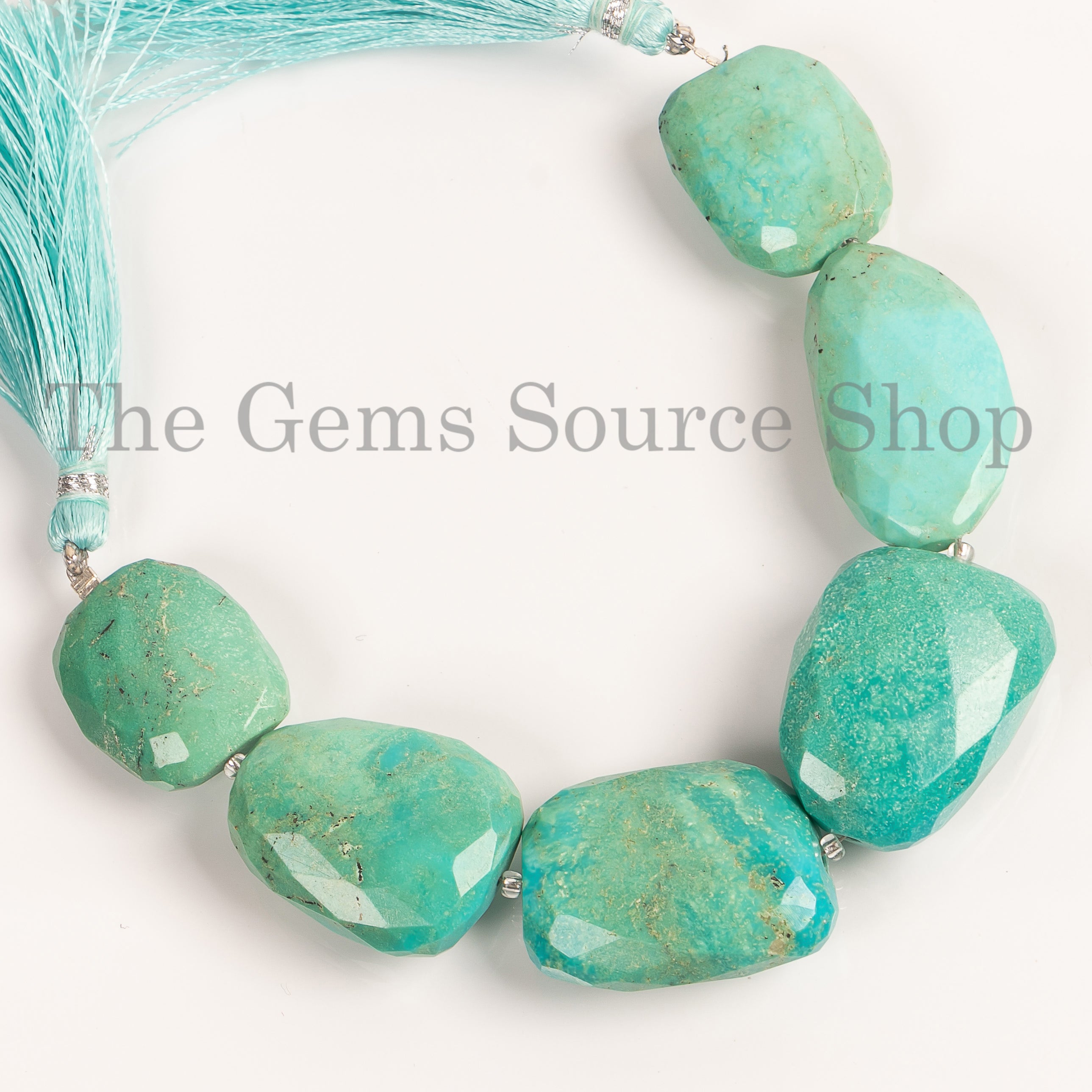 Turquoise Faceted Beads, Turquoise Nugget Shape Beads