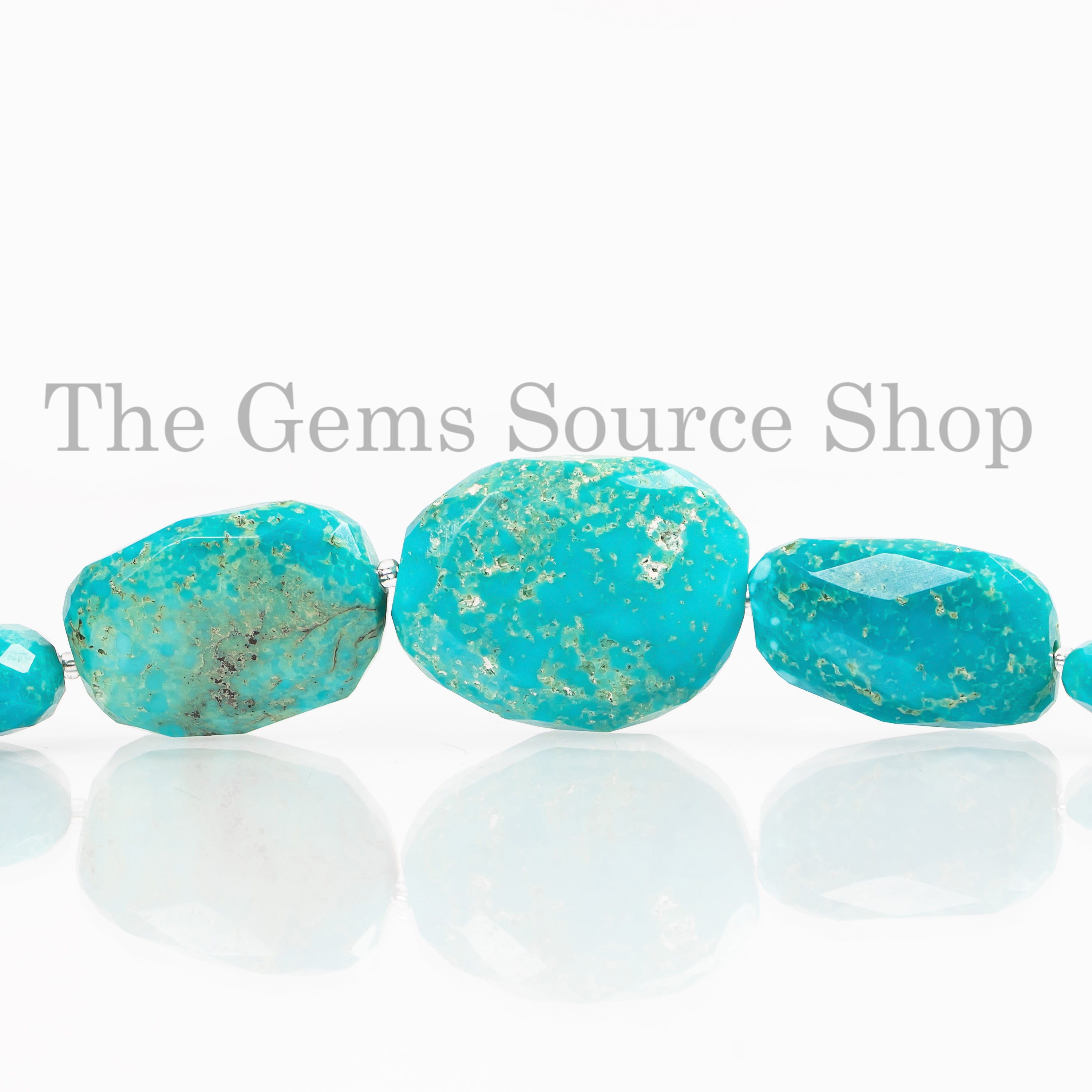Natural Turquoise Faceted Beads, Turquoise Nugget Shape Beads
