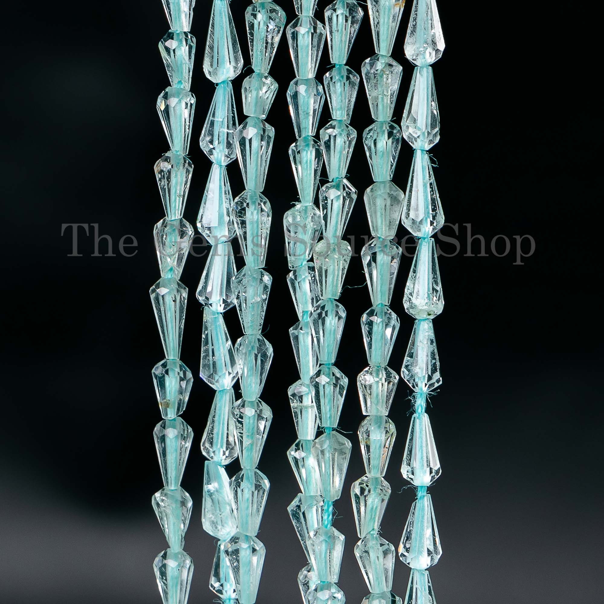 Aquamarine Faceted Tear Drop Briolettes, Aquamarine Drop Beads, Aquamarine Faceted Beads